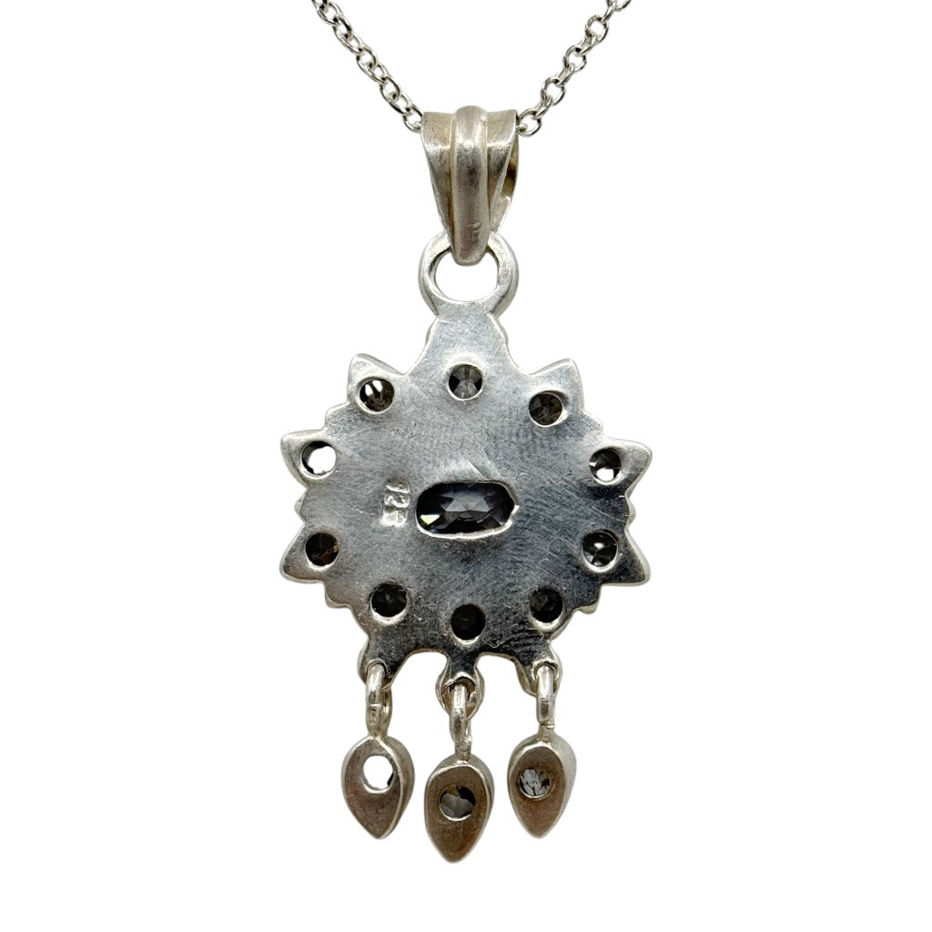 sterling silver cubic zirconia lavalier pendant - GM135