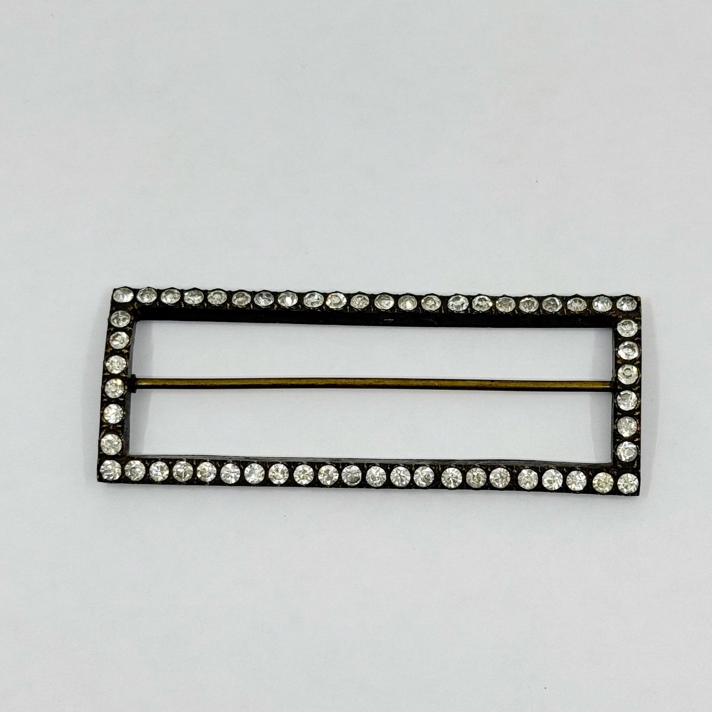 late Victorian paste silver plated Belt Buckle - GM3014