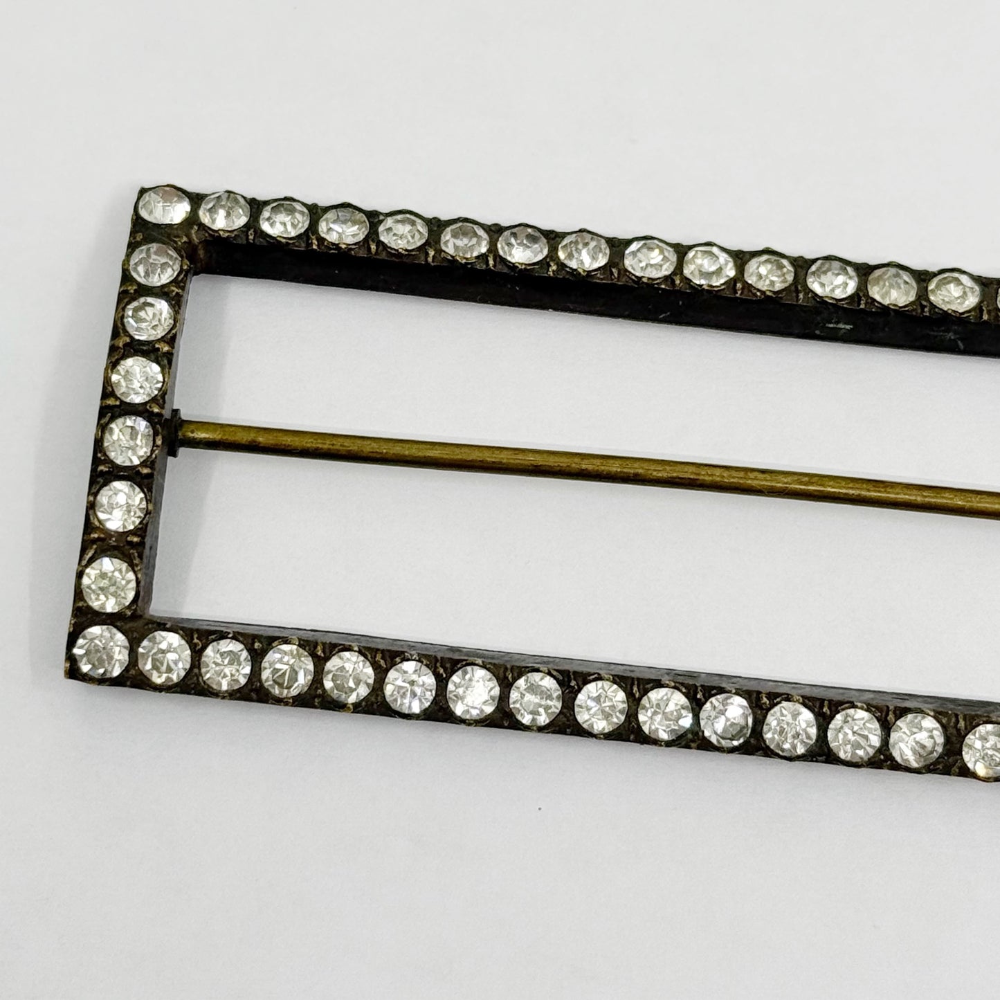 late Victorian paste silver plated Belt Buckle - GM3014