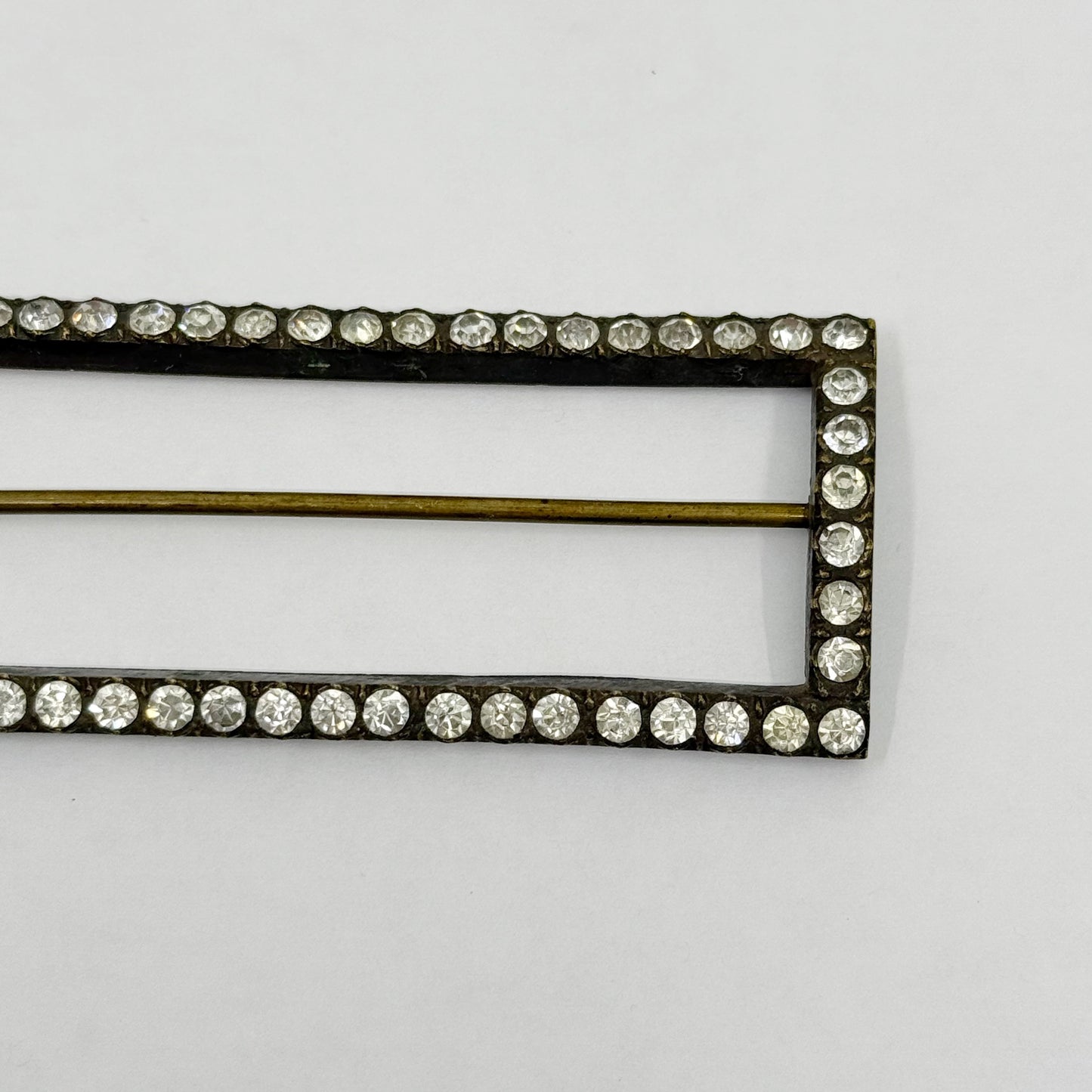 late Victorian paste silver plated Belt Buckle - GM3014
