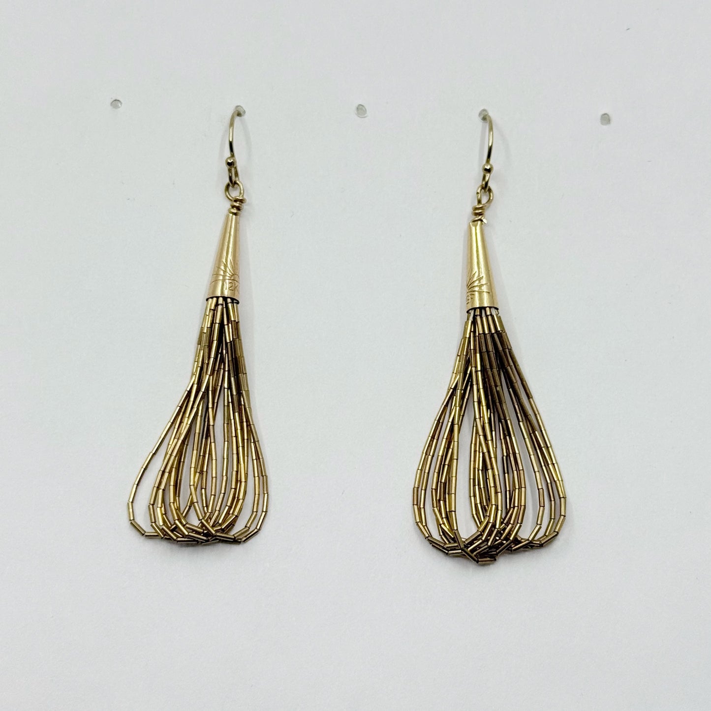 South West 12k Gold filled liquid gold bead drop earrings - GM14