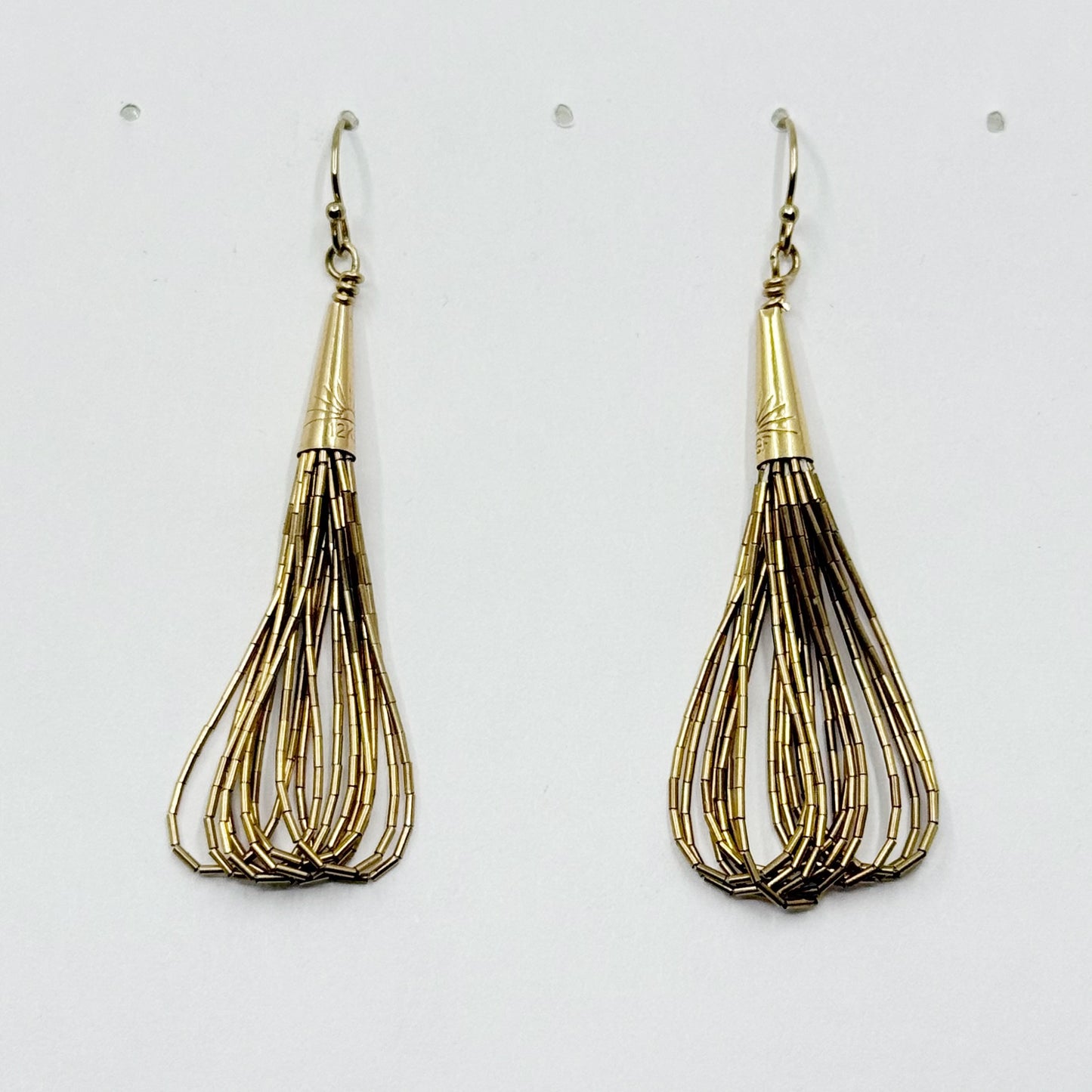 South West 12k Gold filled liquid gold bead drop earrings - GM14