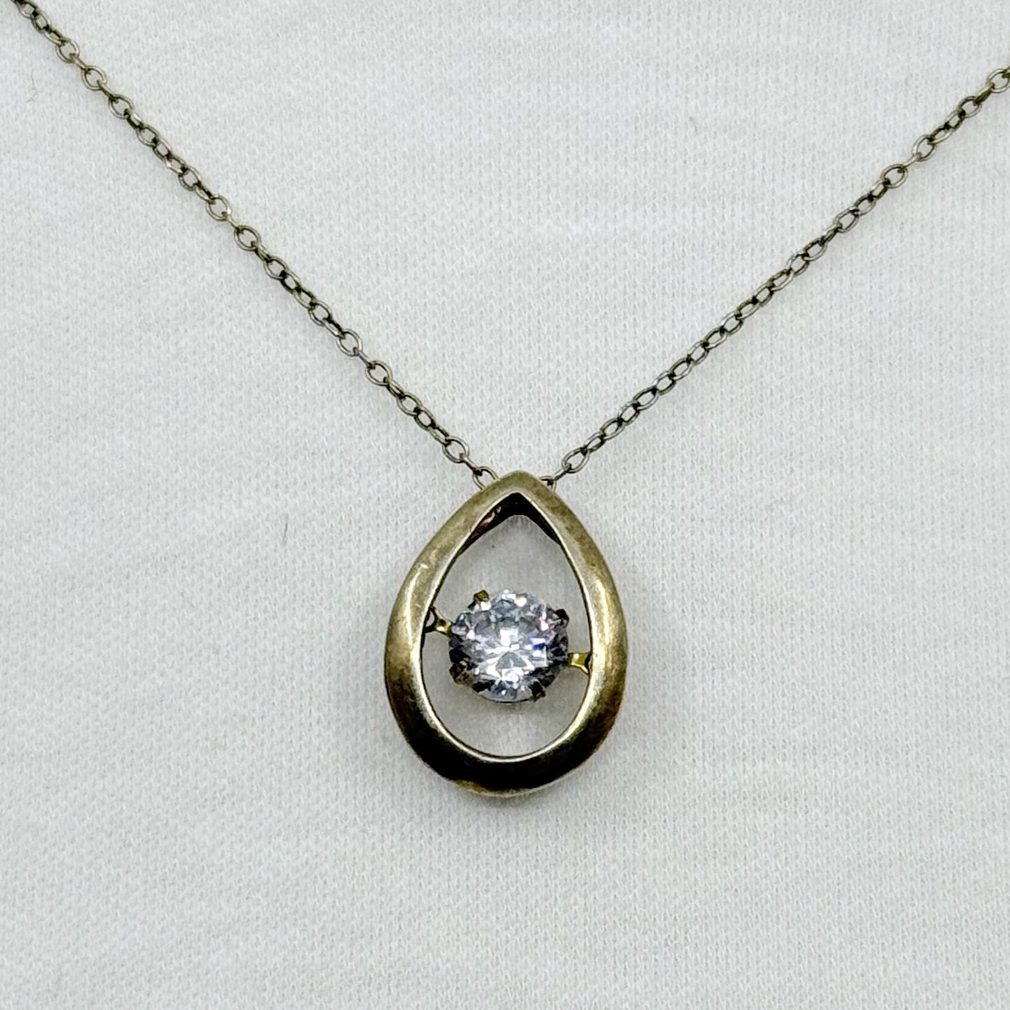 14k gold vermeil sterling silver cubic zirconia necklace GM710