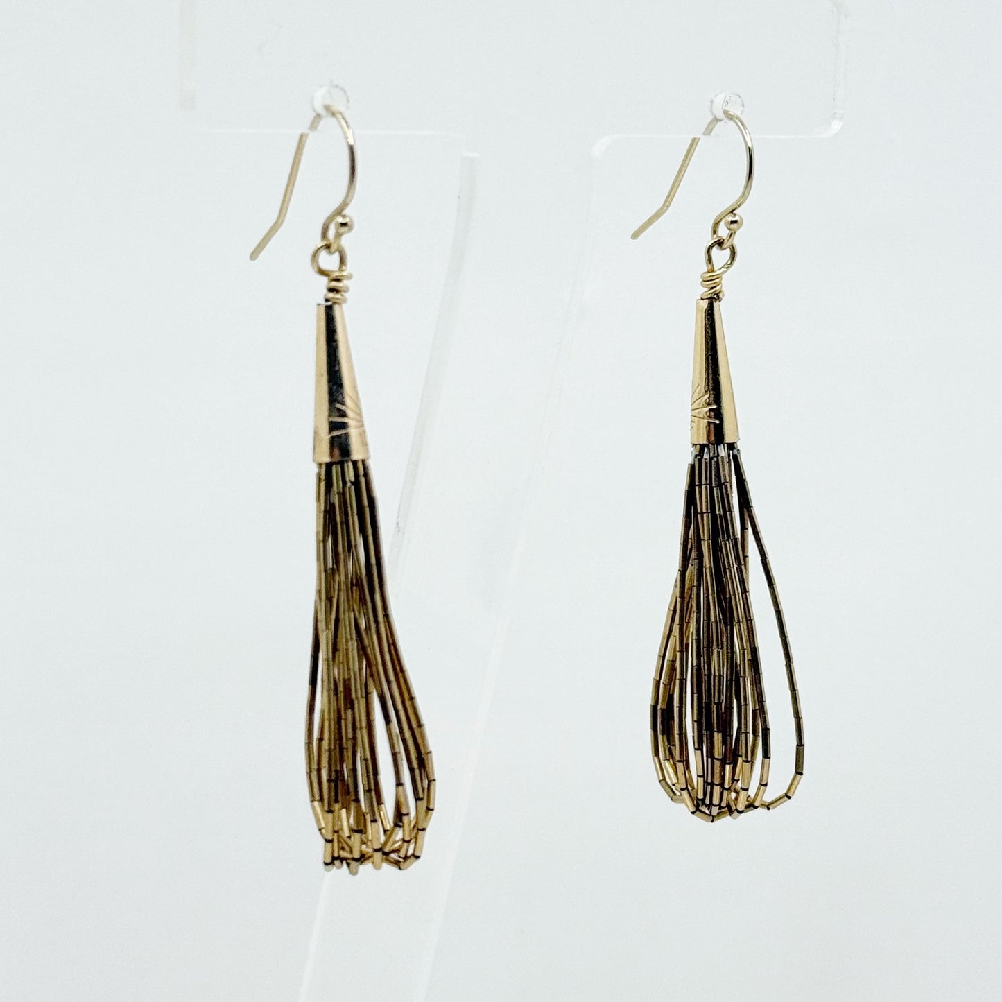 South West 12k Gold filled liquid gold bead drop earrings - GM14
