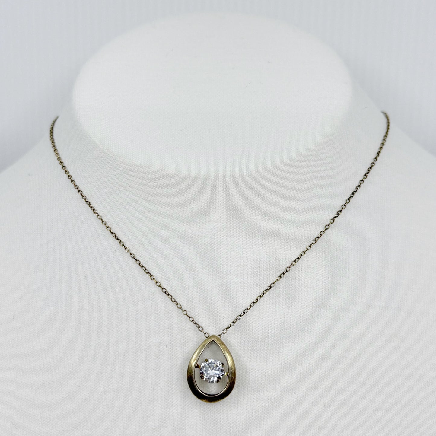 14k gold vermeil sterling silver cubic zirconia necklace GM710