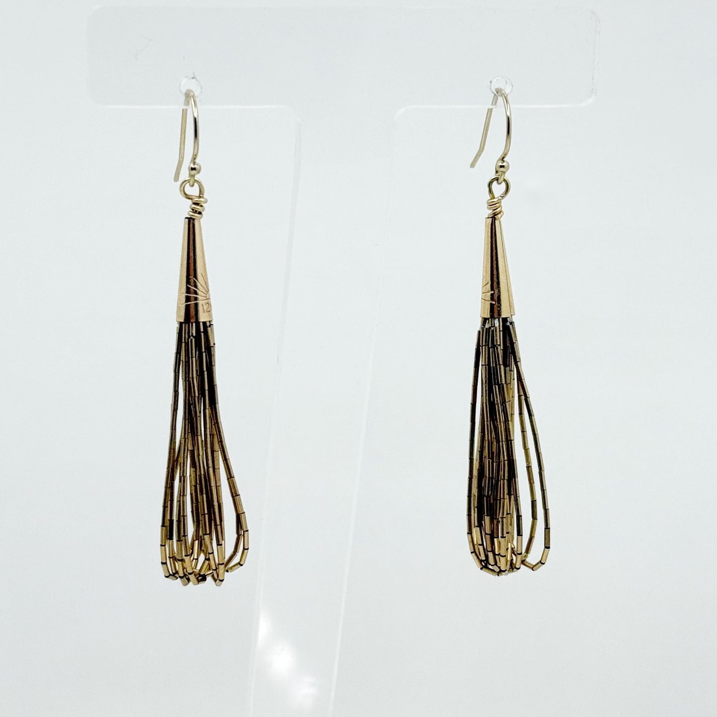 South West 12k Gold filled liquid gold bead drop earrings - GM14