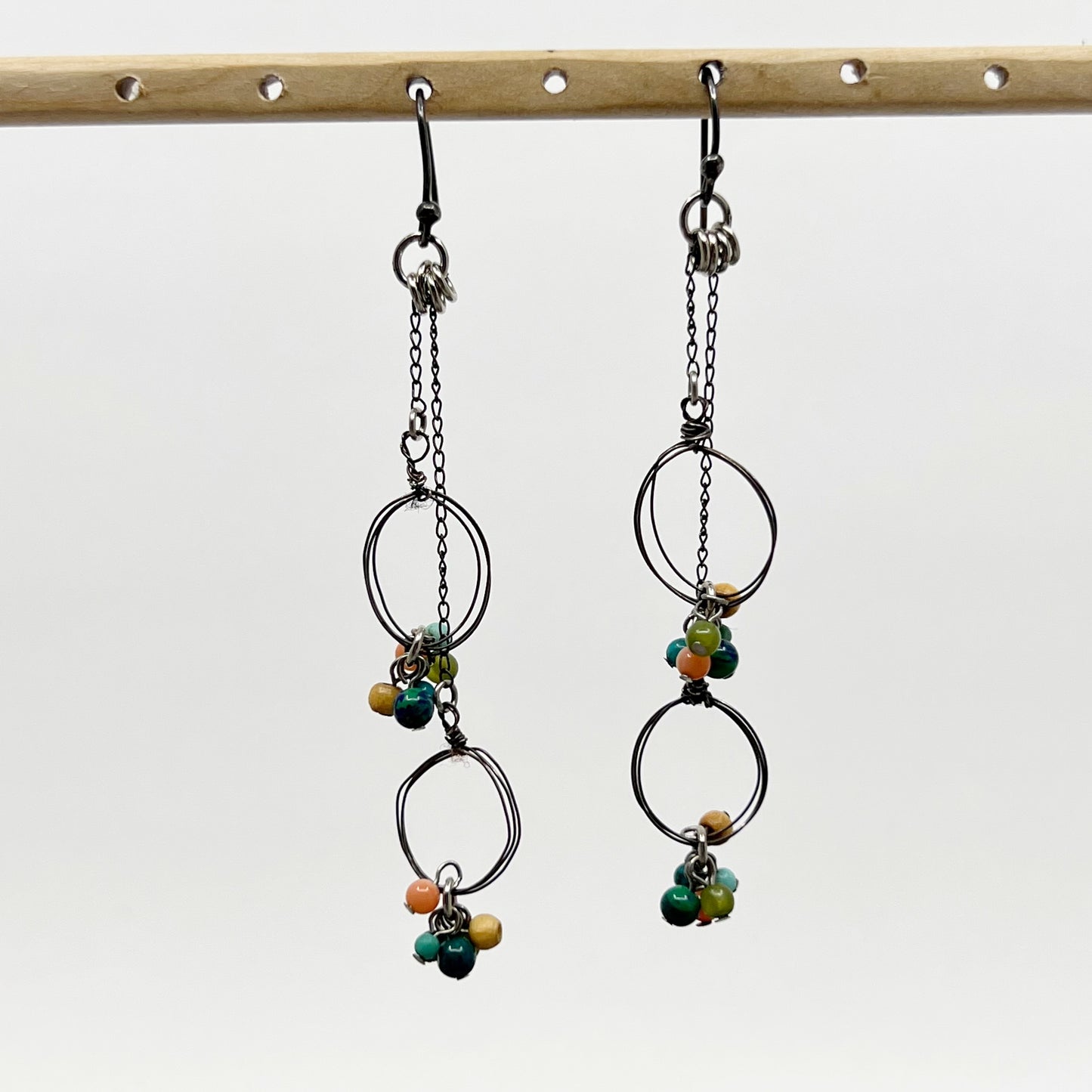 Hand Made Sterling silver bead earrings - GM142