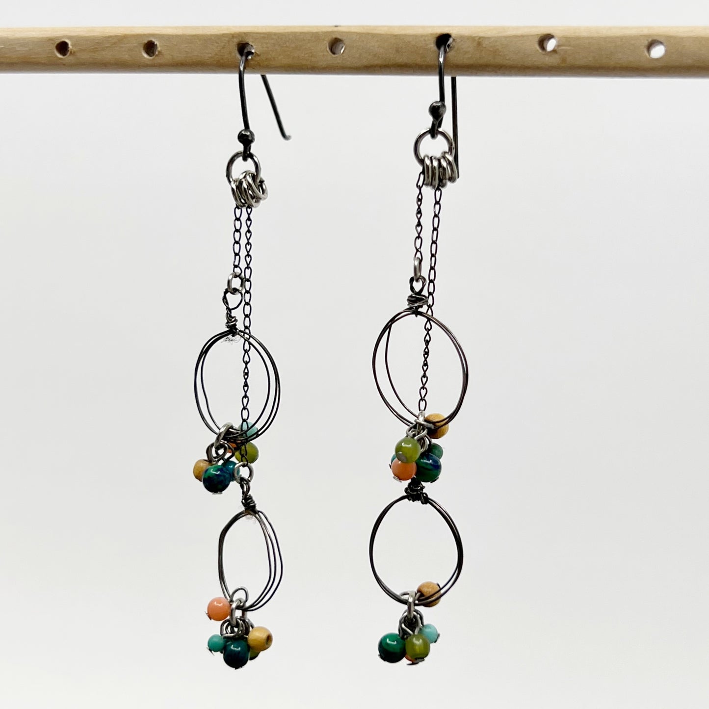 Hand Made Sterling silver bead earrings - GM142