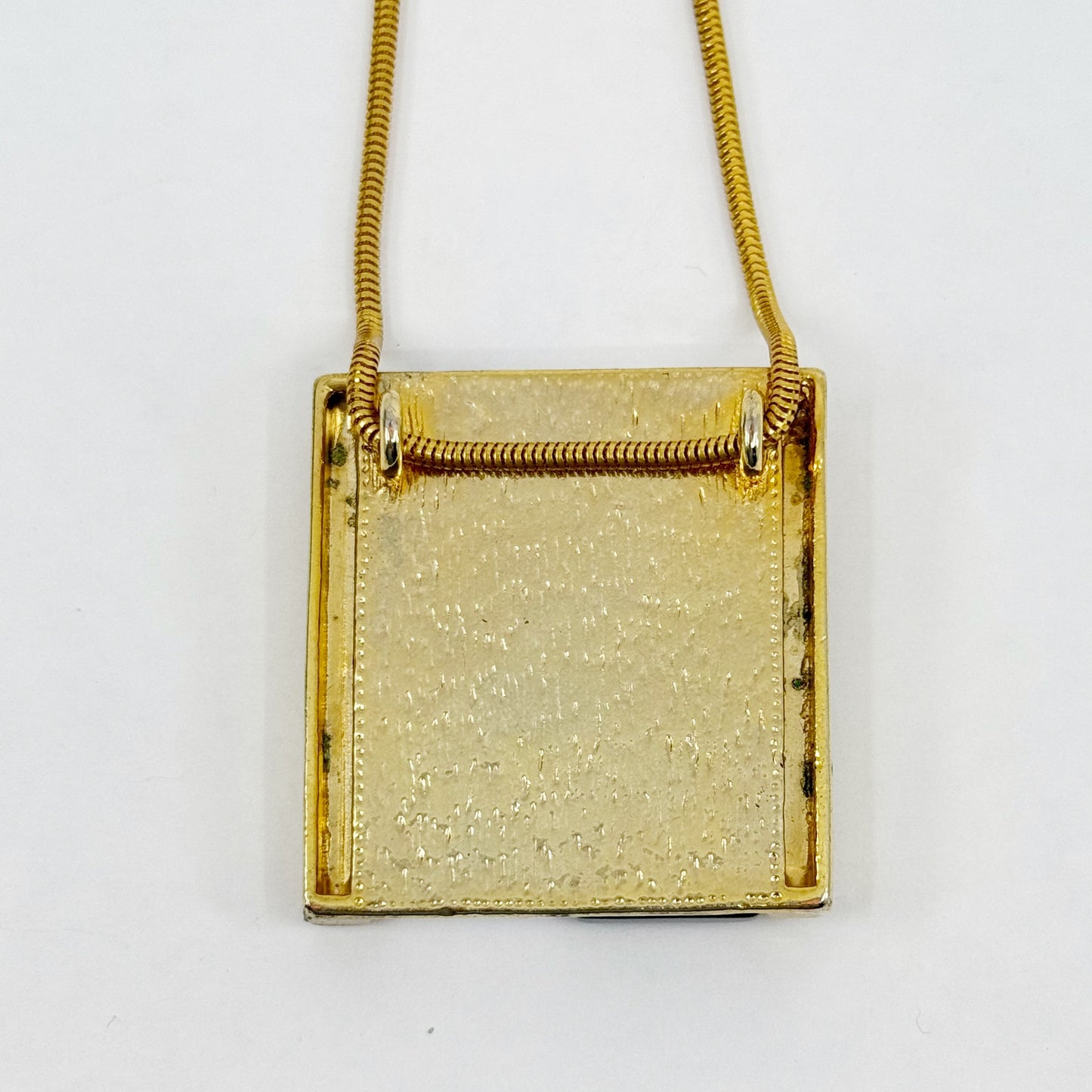 Vintage Gold tone lucite blocks pendant necklace - GM3016