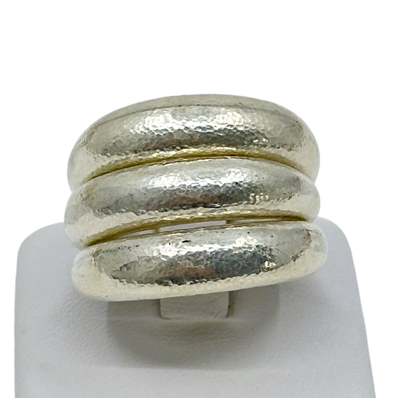 3 Vaubel Sterling silver hammered stack band ring set - GM149