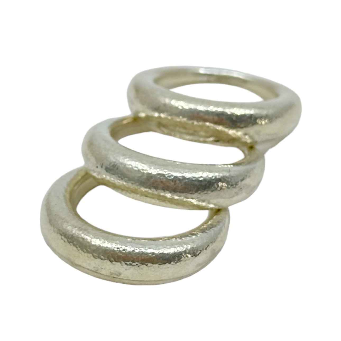 3 Vaubel Sterling silver hammered stack band ring set - GM149