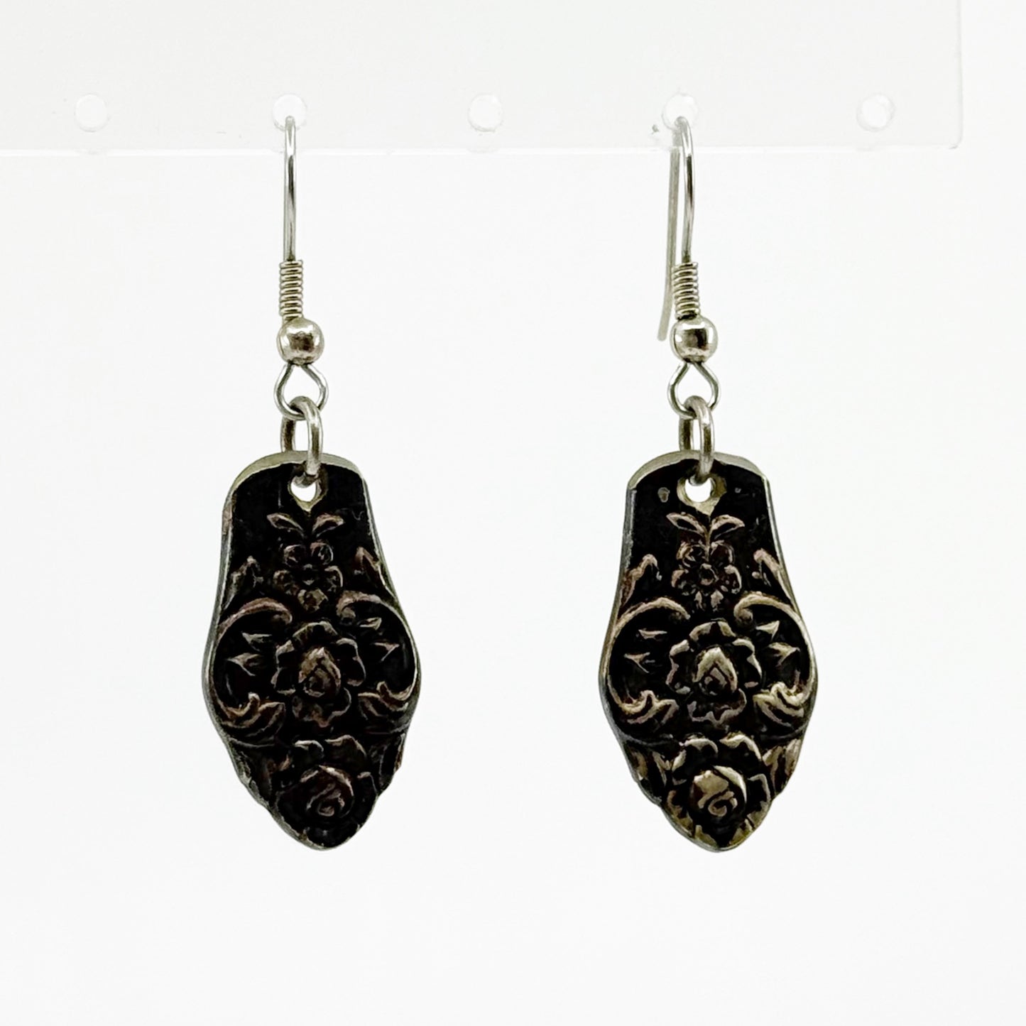 Hand Made silver plated flower spoon handle earrings - GM1504