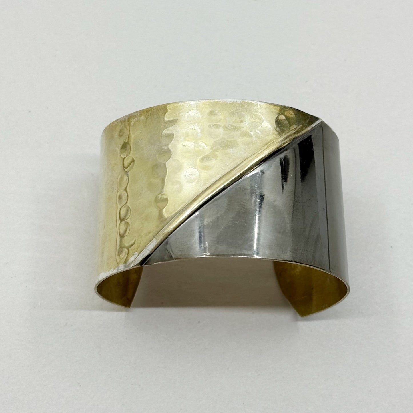Vintage silver plated brass cuff bracelet - GM1508