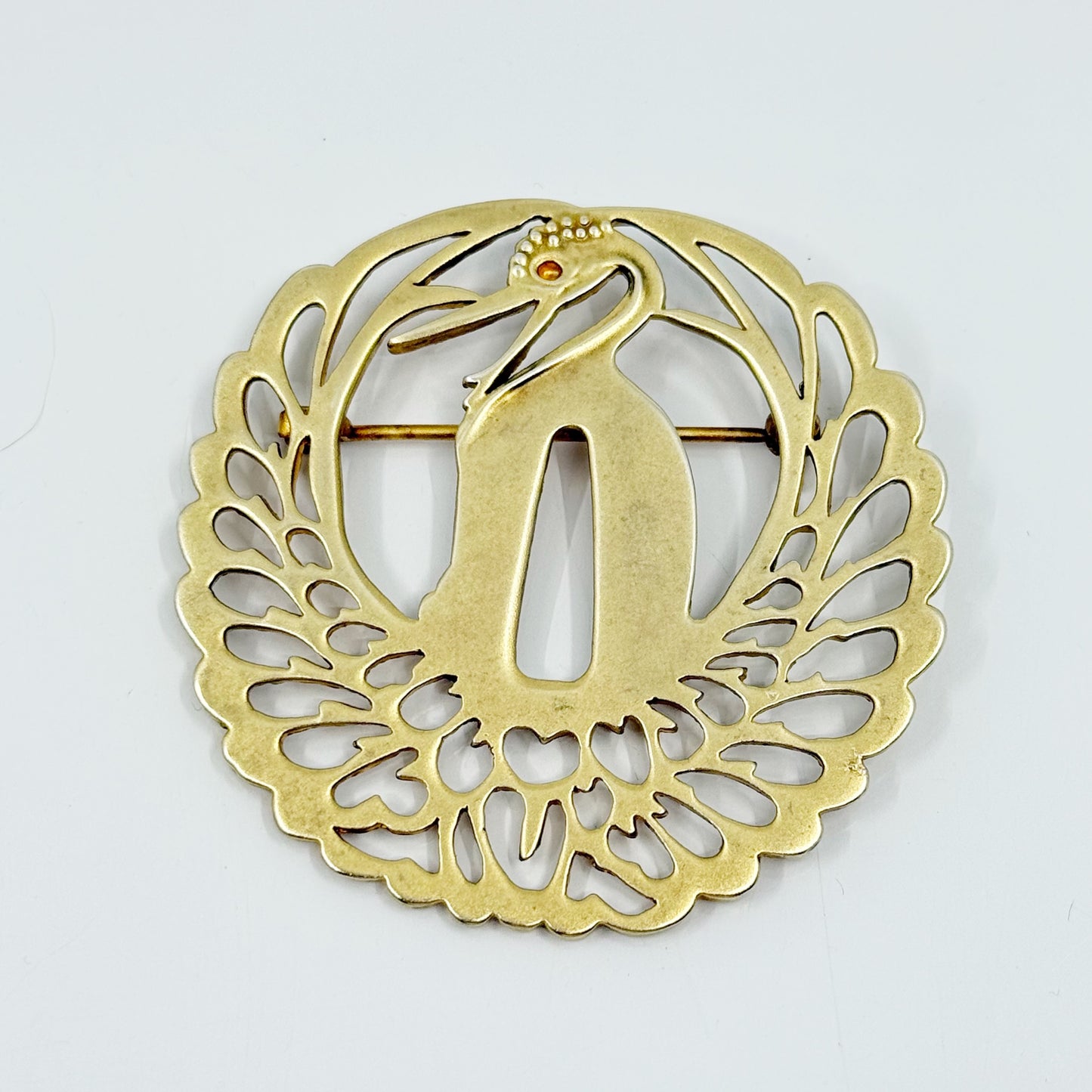MMA Metropolitan Museum of Art CN Gold tone Crane bird brooch - GM1509