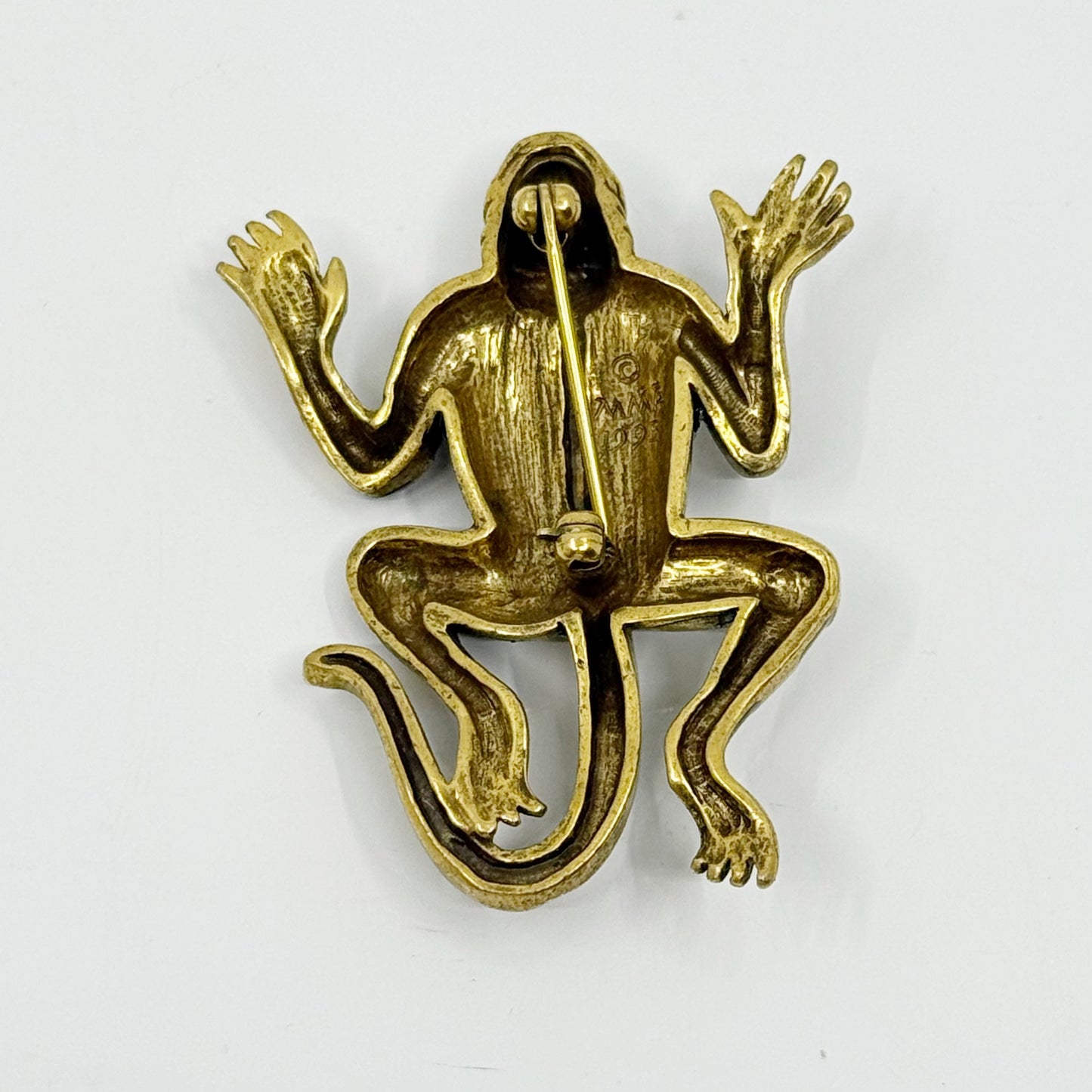 MMA Metropolitan Museum of Art Gold tone enamel Egyptian Lizard God brooch