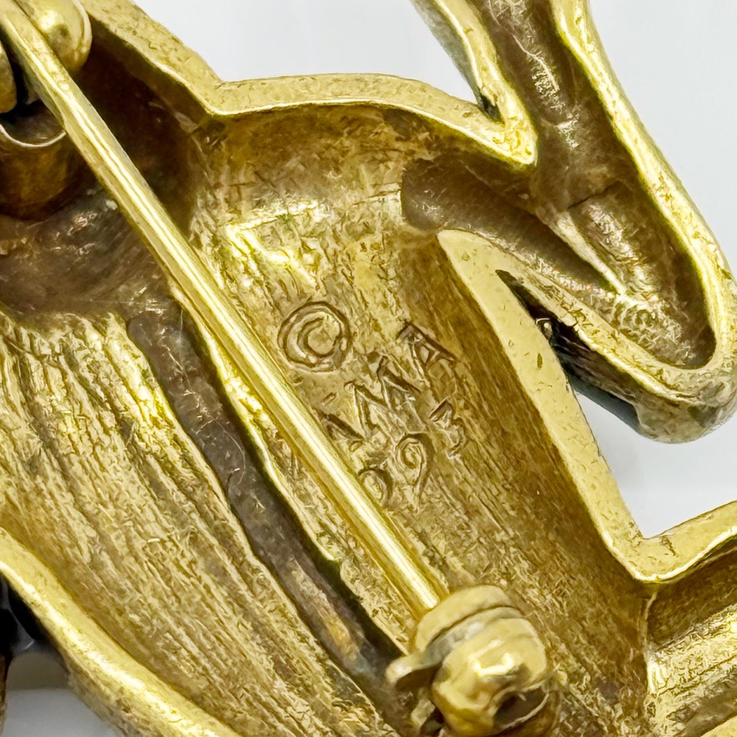 MMA Metropolitan Museum of Art Gold tone enamel Egyptian Lizard God brooch