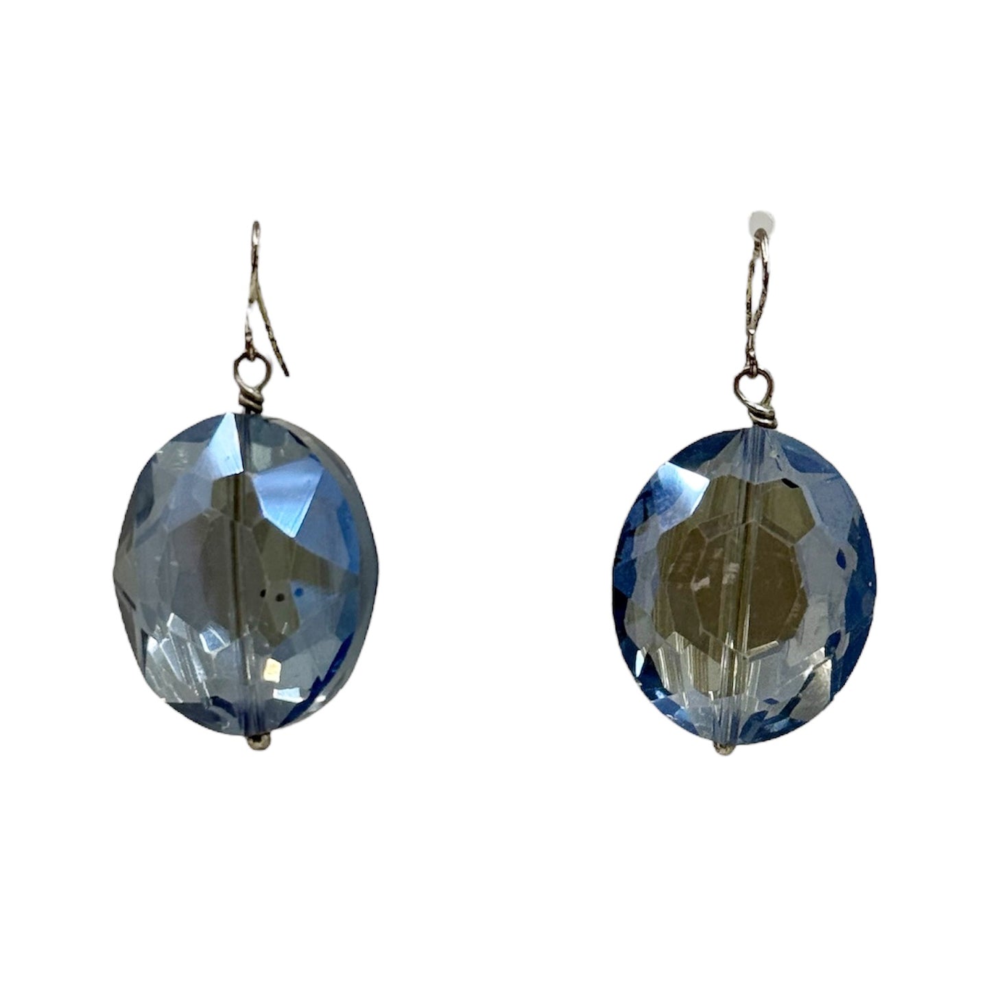 silver tone Swarovski crystal bead drop earrings - GM1523