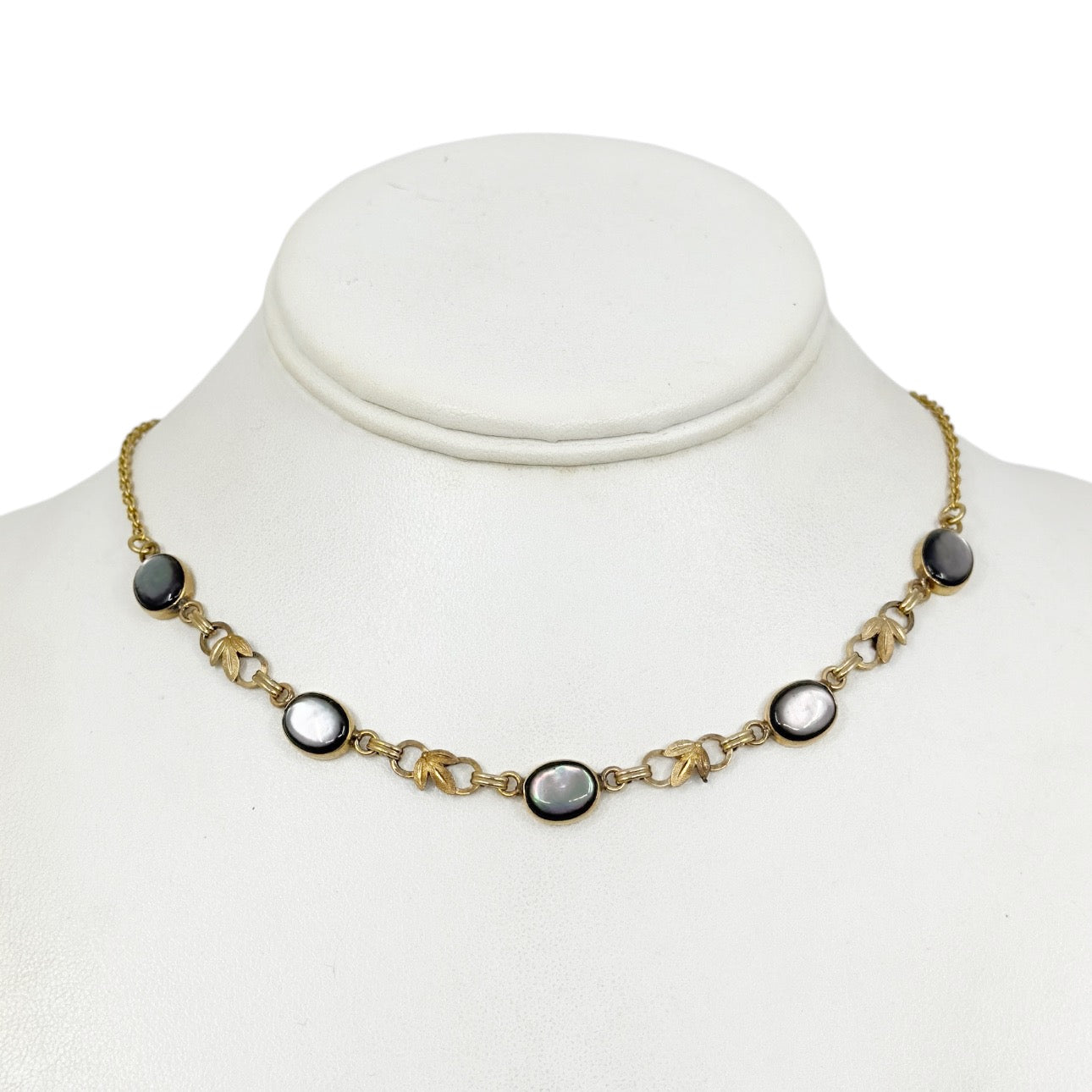 Vintage A&Z 12k Gold filled Mother of Pearl necklace GM1530