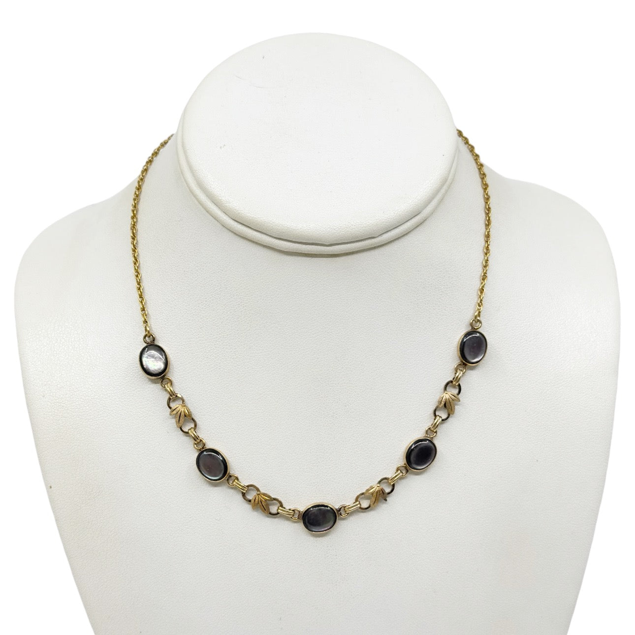 Vintage A&Z 12k Gold filled Mother of Pearl necklace GM1530