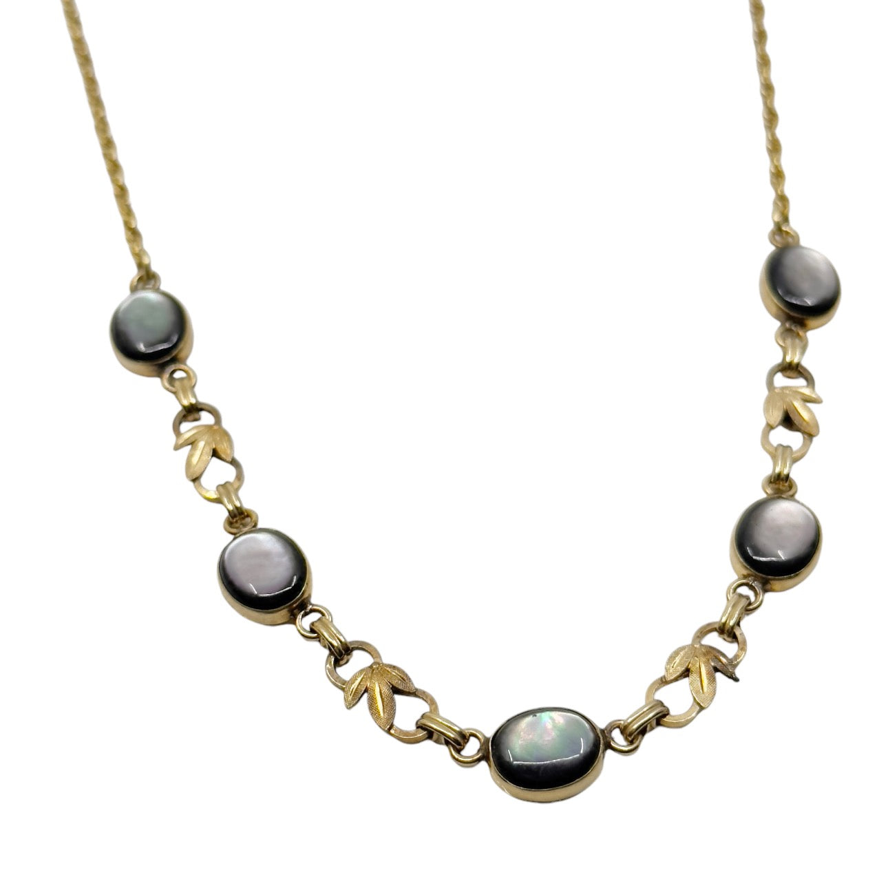 Vintage A&Z 12k Gold filled Mother of Pearl necklace GM1530