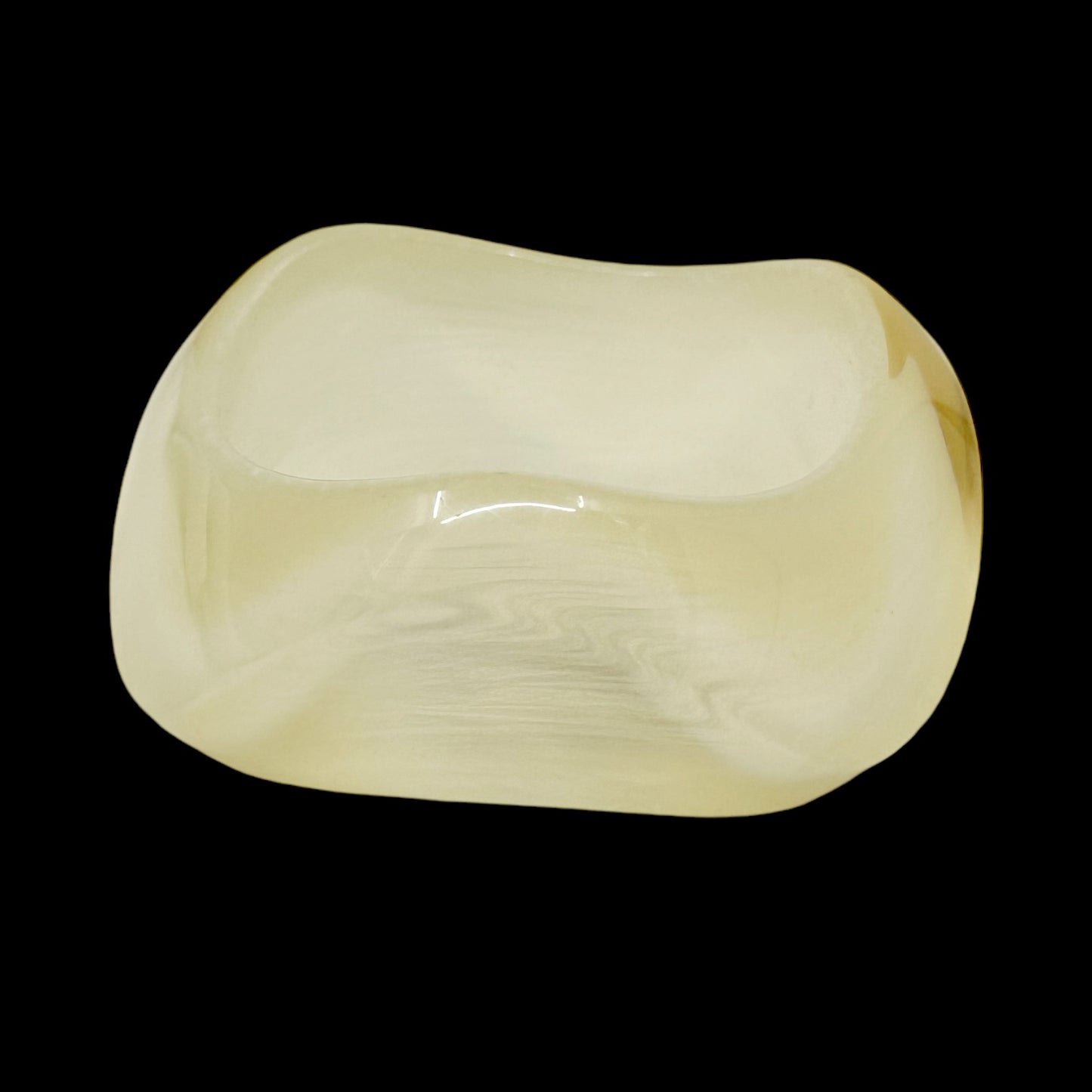 Vintage moonglow lucite carved wave bangle bracelet GM1536
