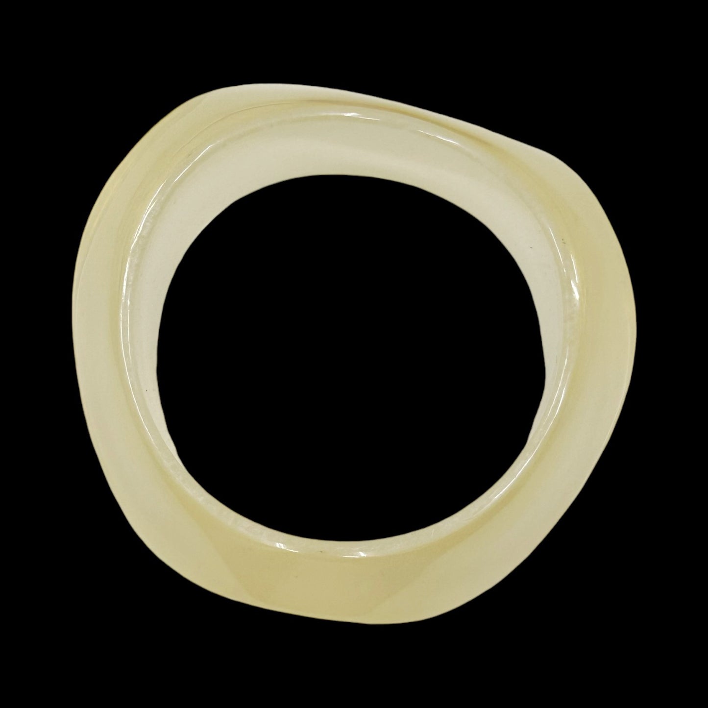 Vintage moonglow lucite carved wave bangle bracelet GM1536