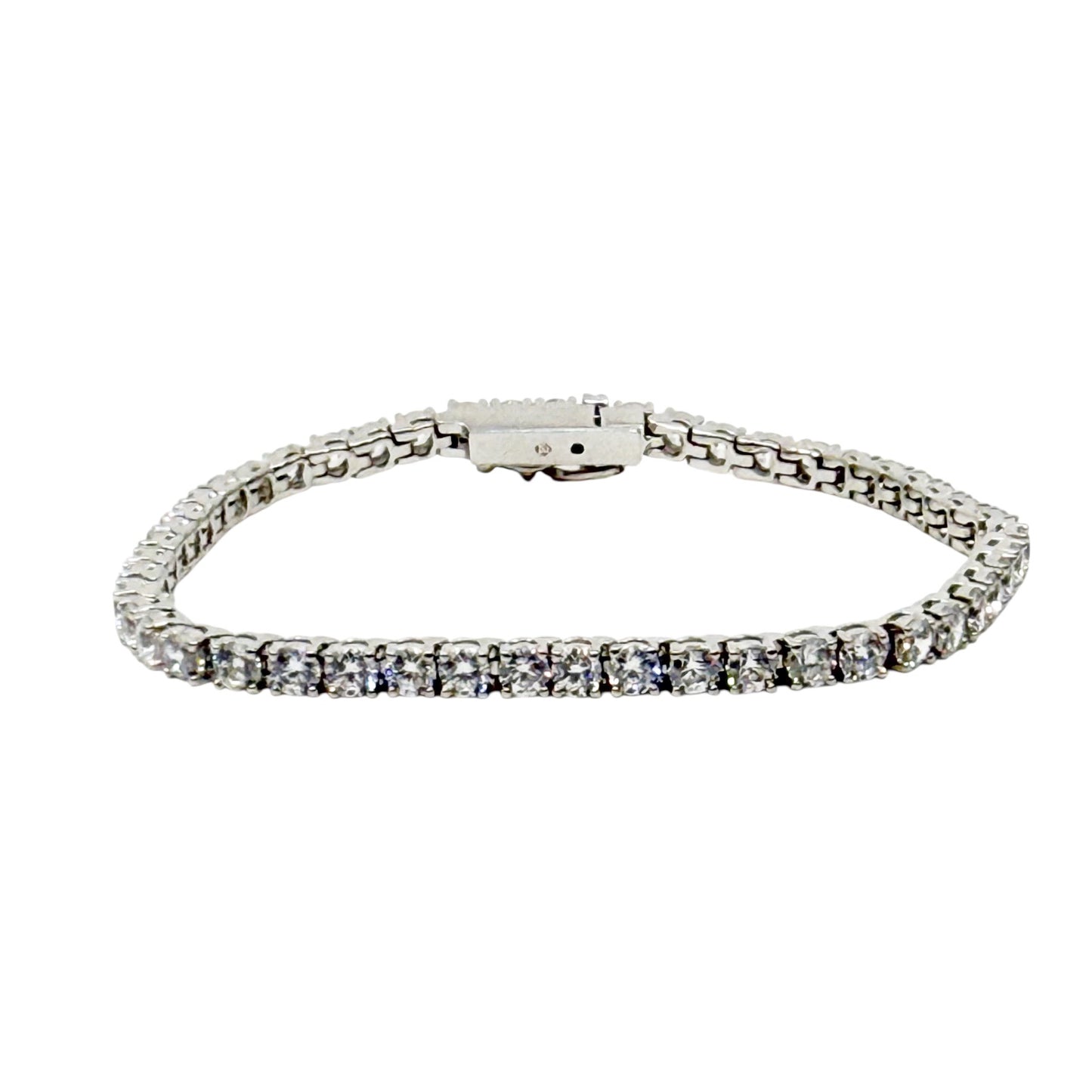 N Fashion silver tone cubic zirconia tennis bracelet -