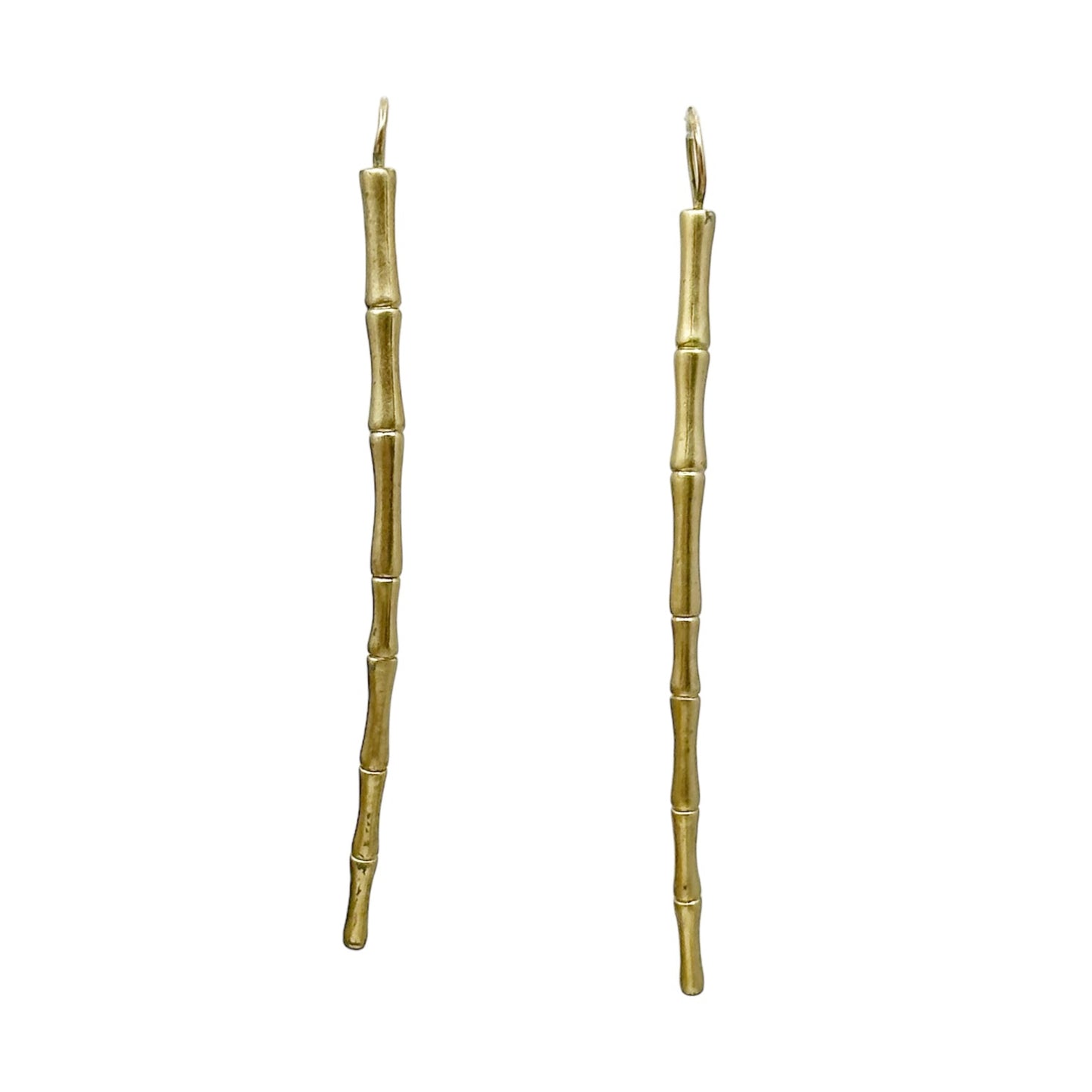 Gold tone bamboo shoulder duster earrings GM1543