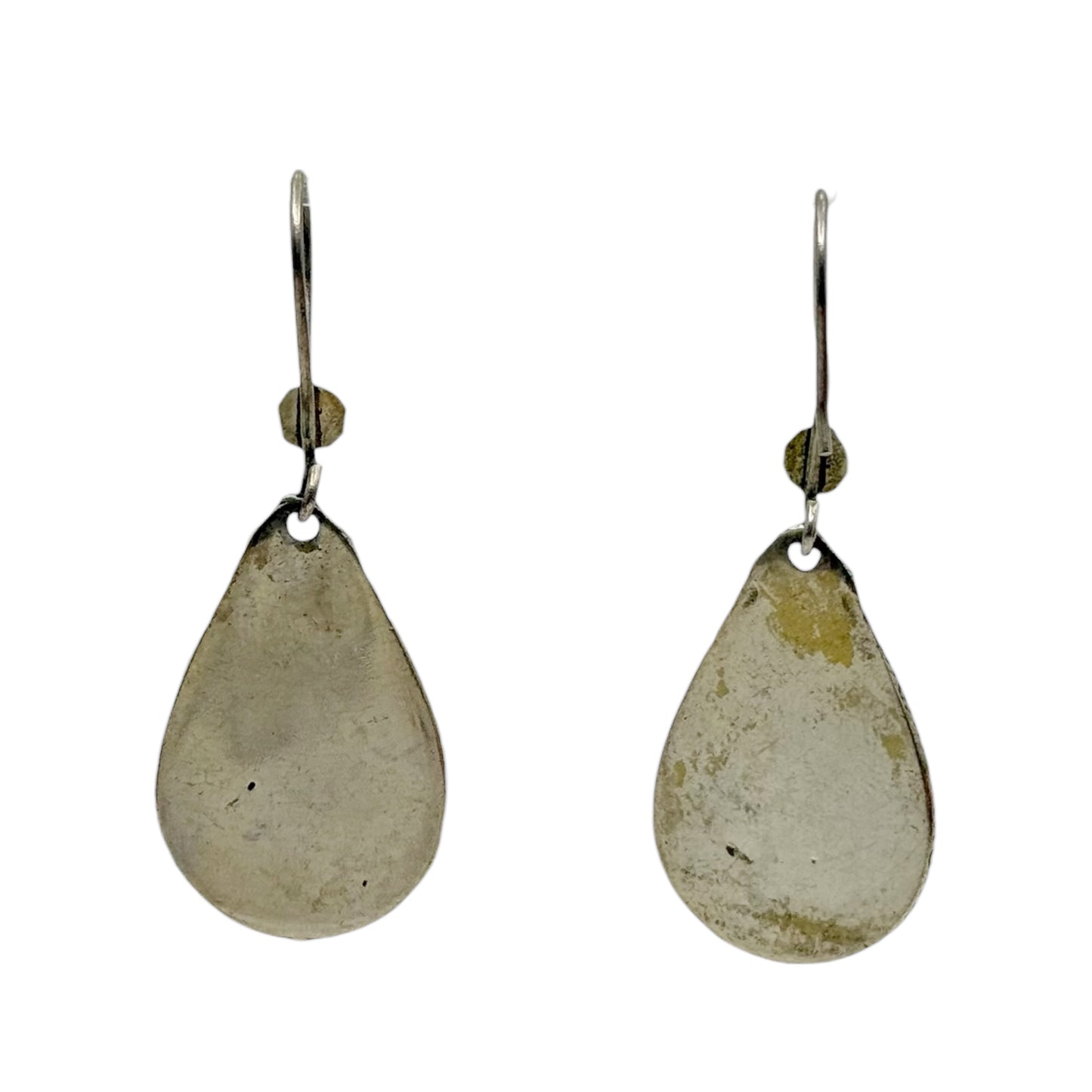 vintage Afghan silver tone alpaca lapis lazuli drop earrings - GM1555