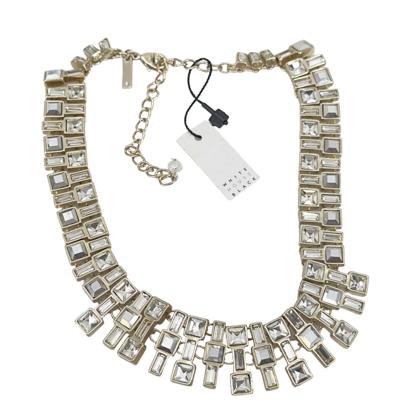White House Black Market gold tone rhinestone necklace GM1557