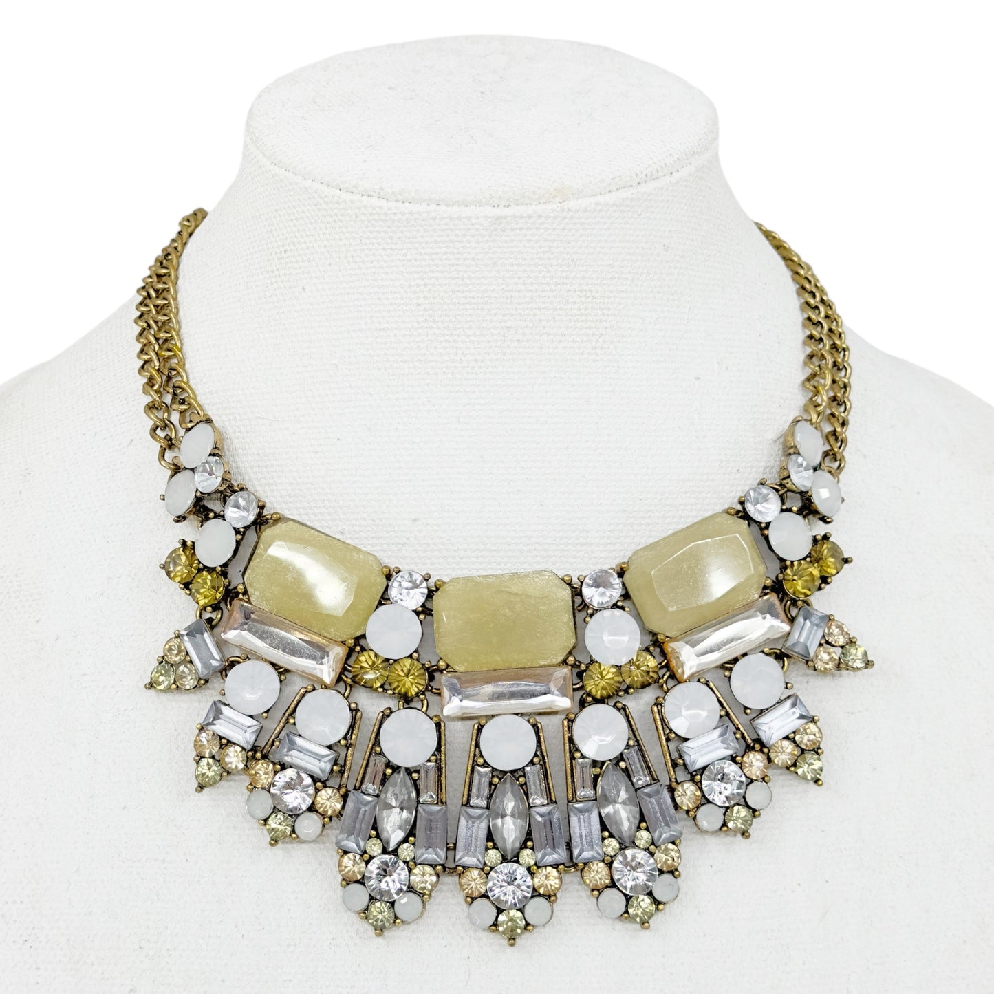 Fashion gold tone Acrylic & rhinestone necklace GM1558