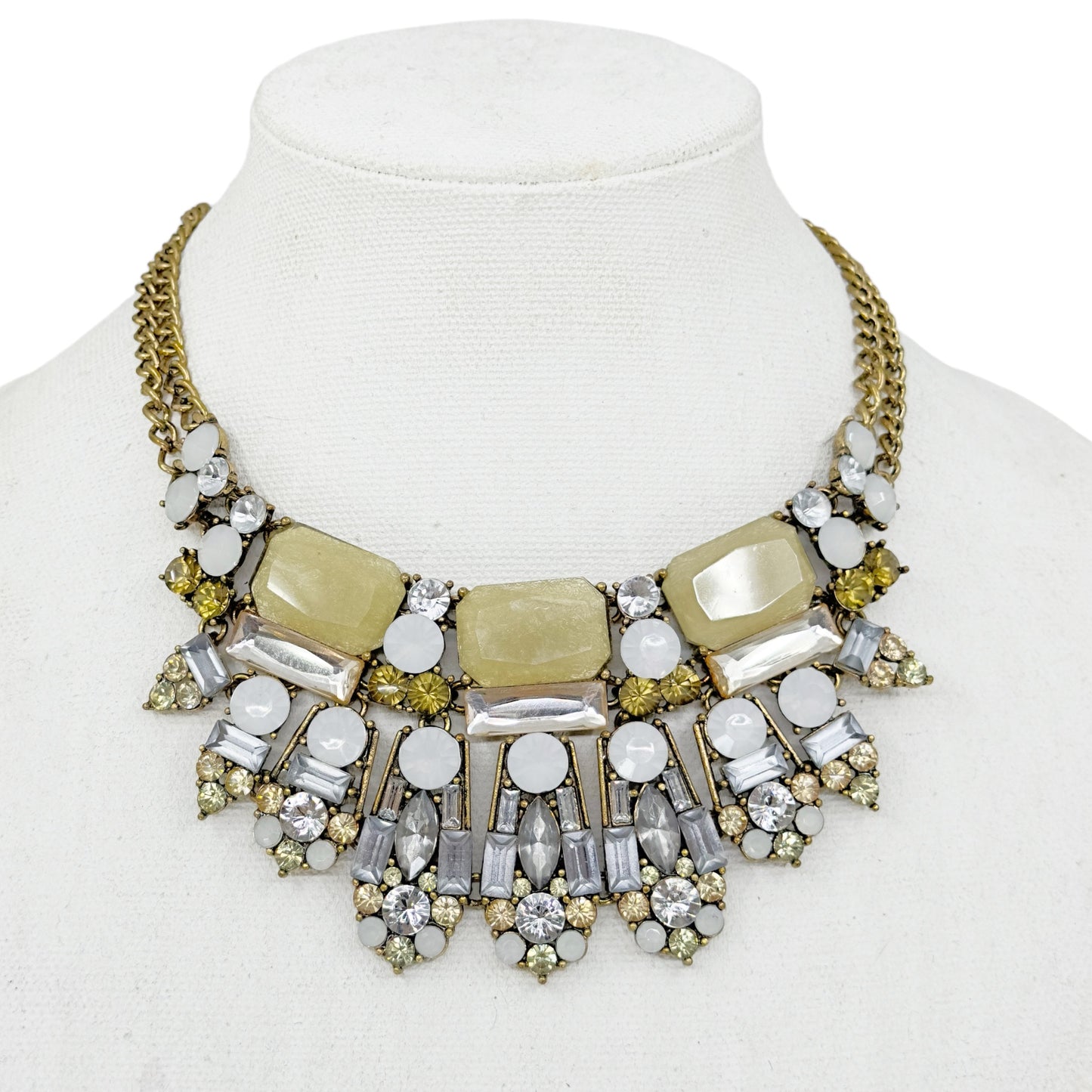 Fashion gold tone Acrylic & rhinestone necklace GM1558