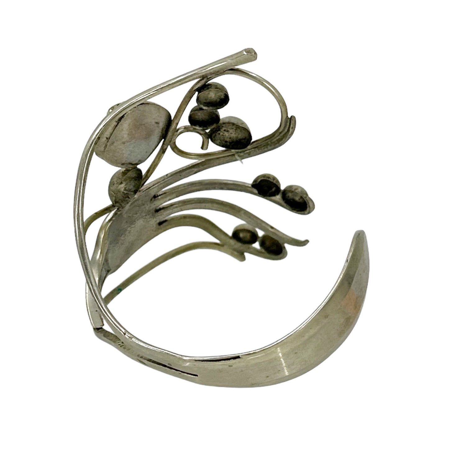 Vintage Silver Plated Mother of pearl fork bracelet GM1563