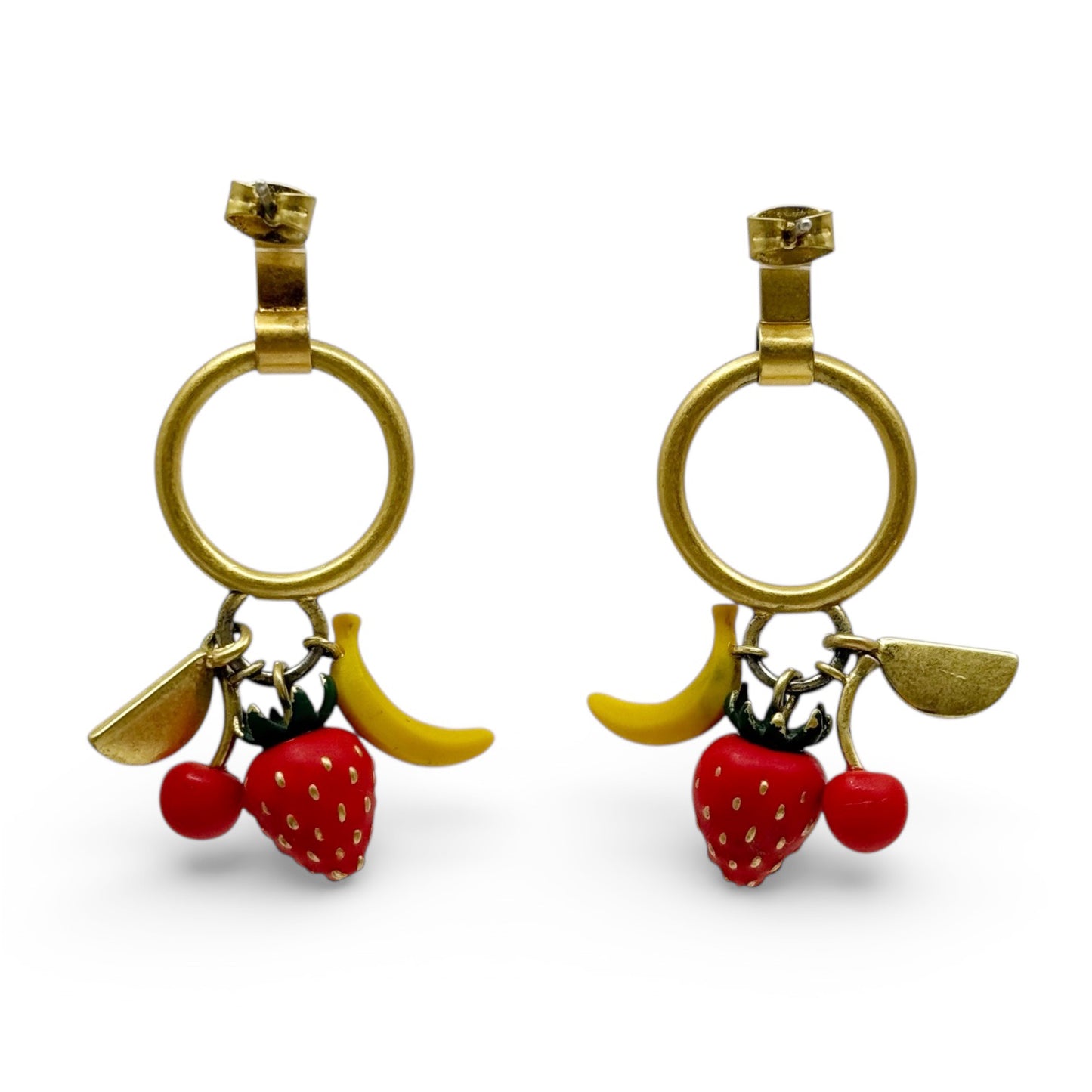 Gold Tone enamel fresh fruit drop Earrings - GM1568