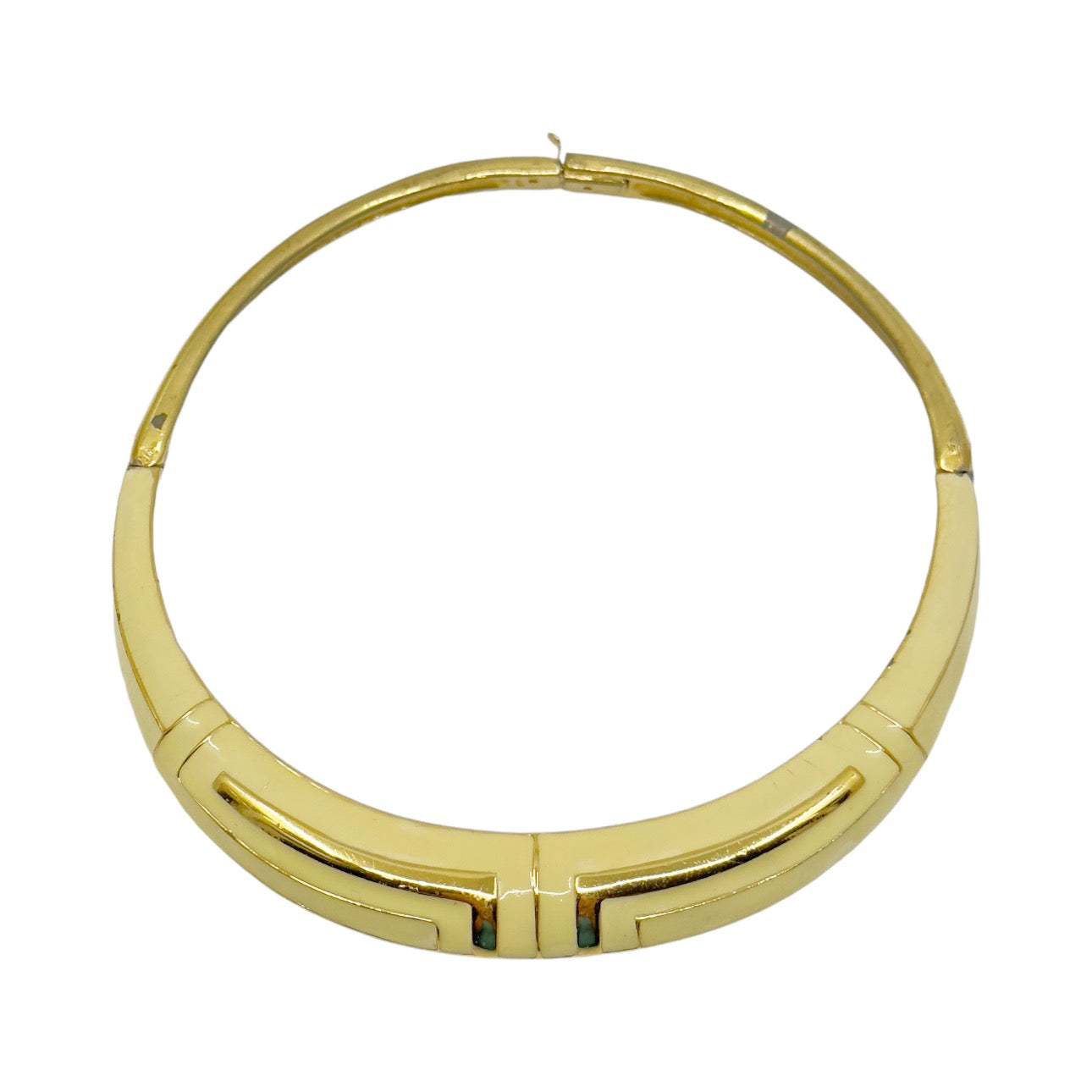 Vintage Lanvin Gold tone enamel choker necklace GM1571