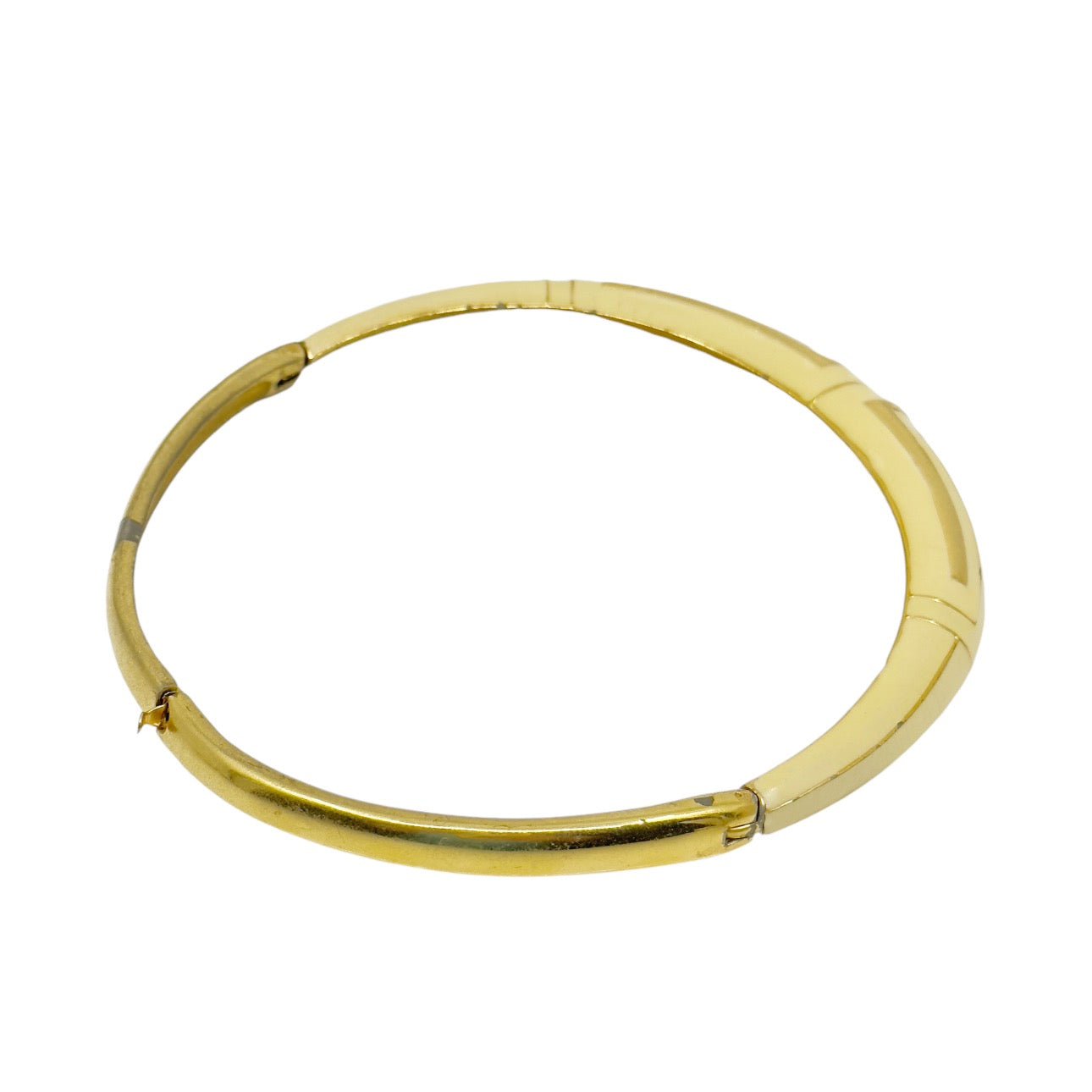 Vintage Lanvin Gold tone enamel choker necklace GM1571