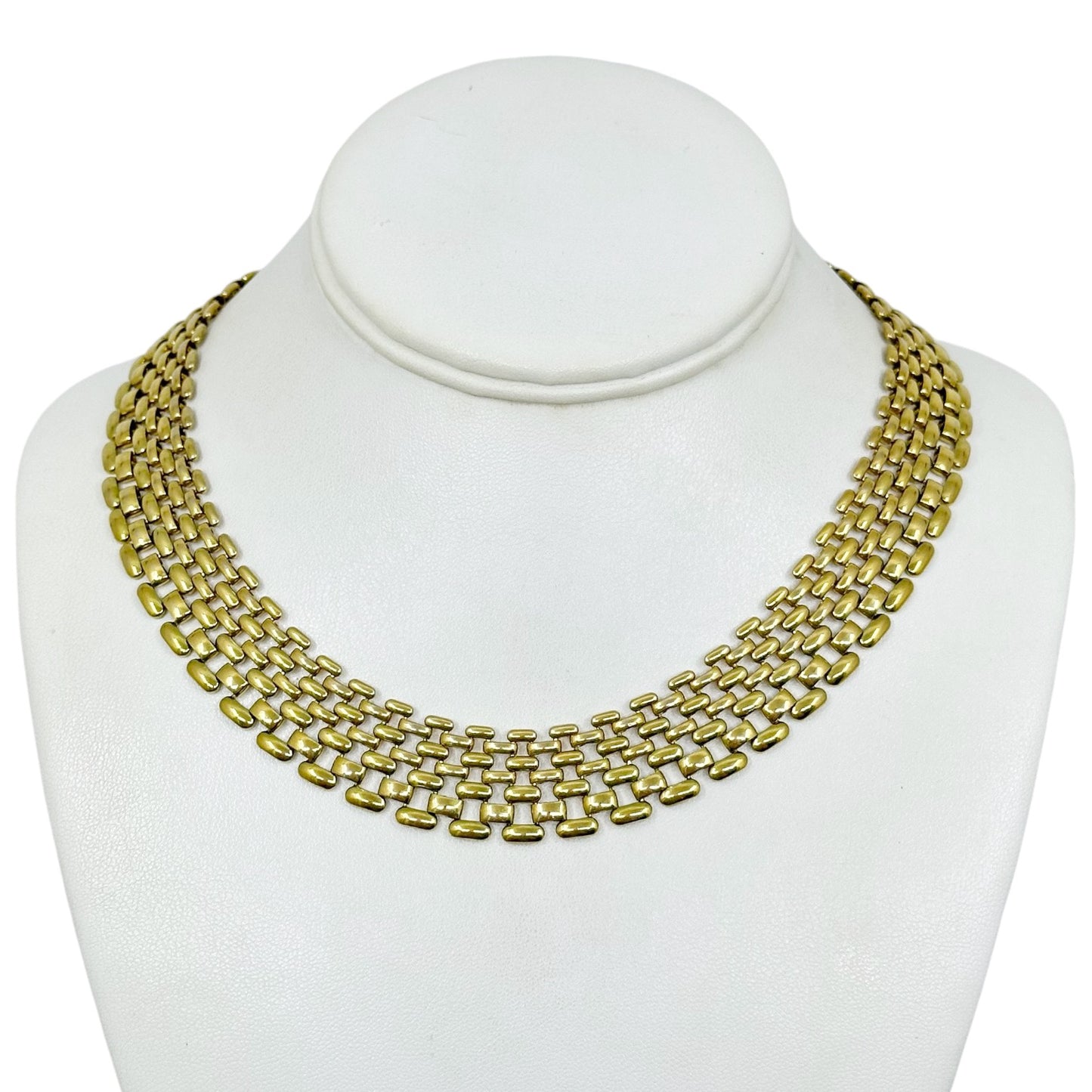 Vintage Gold tone panther link necklace GM1576