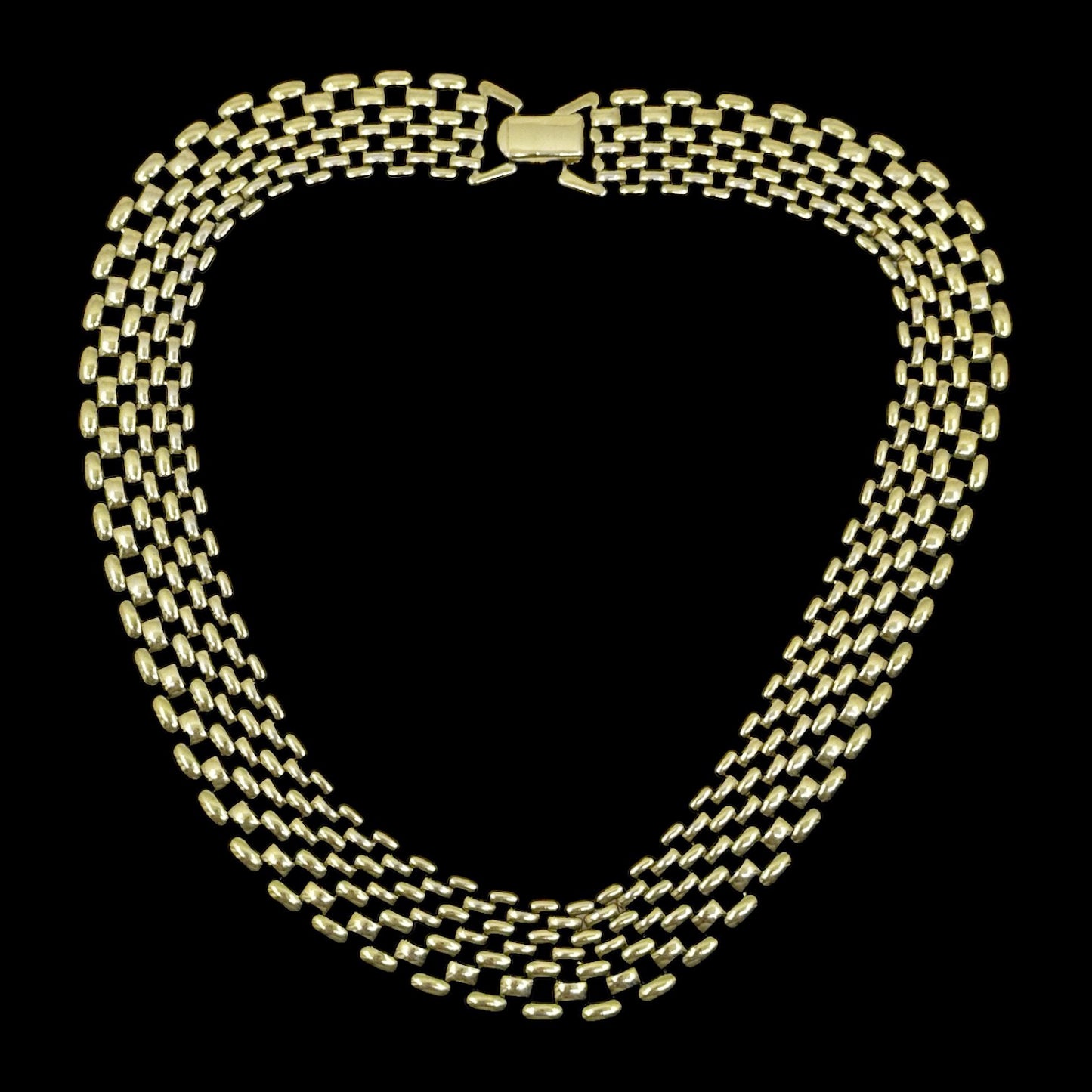 Vintage Gold tone panther link necklace GM1576