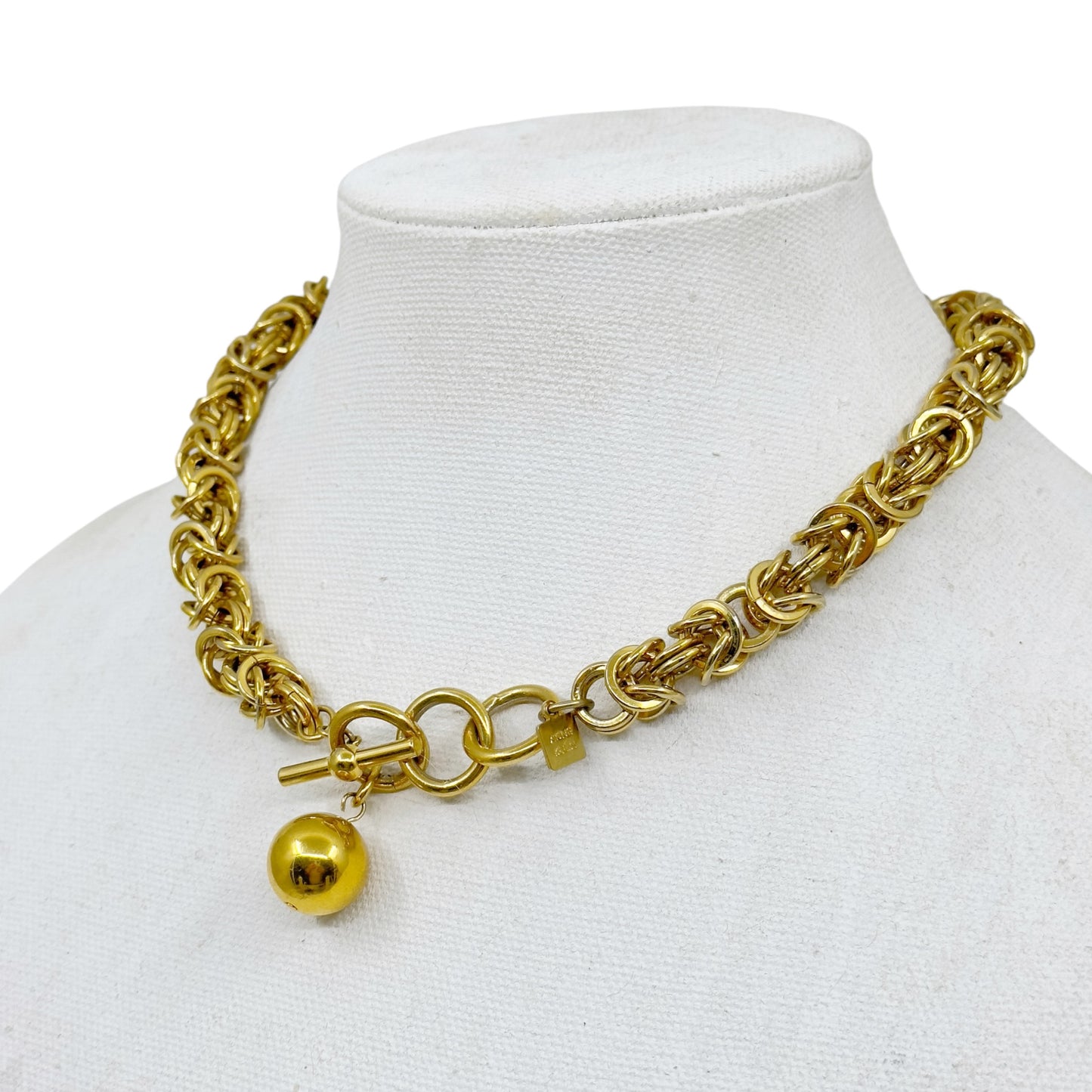 Vintage Anne Klein gold tone chain necklace GM1589