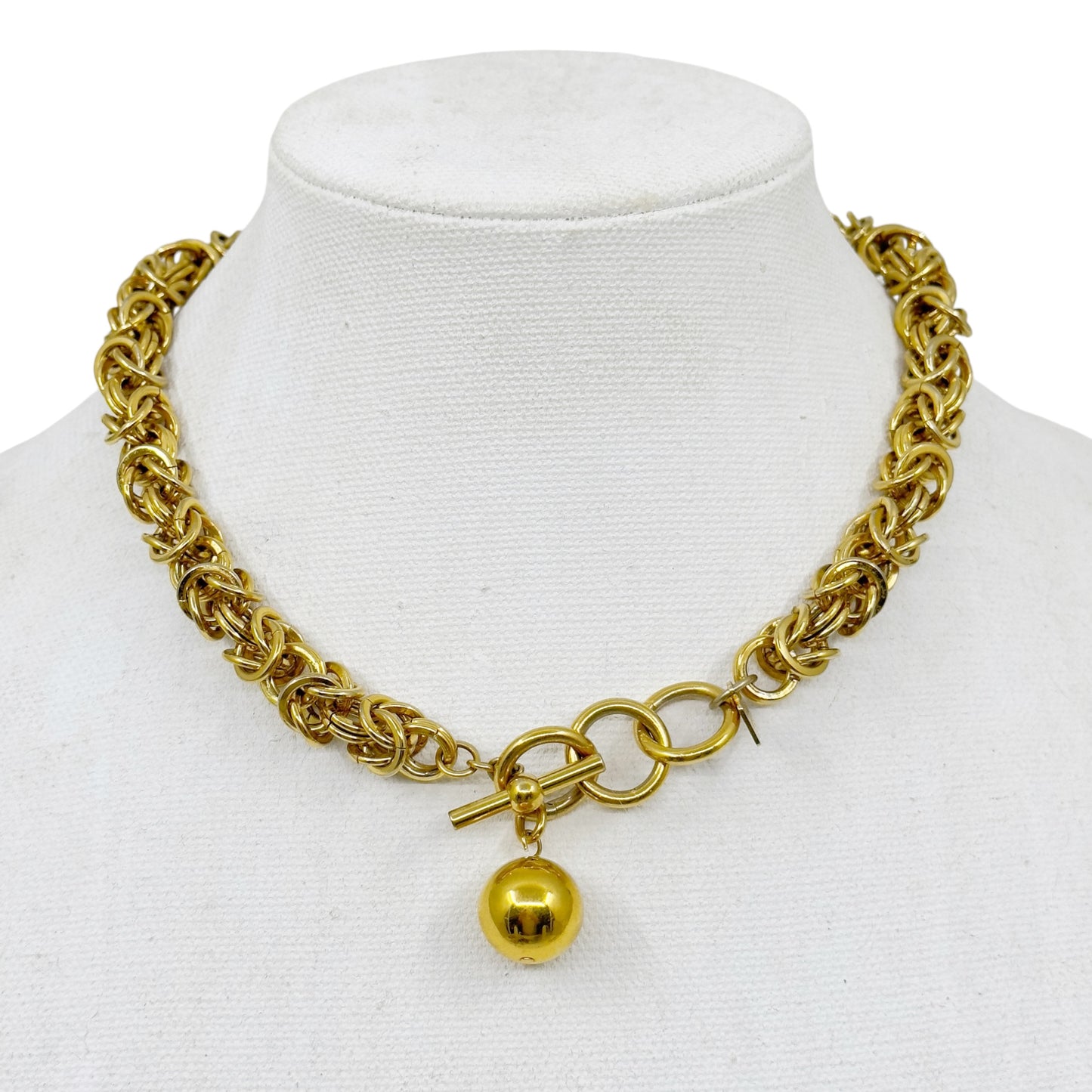 Vintage Anne Klein gold tone chain necklace GM1589