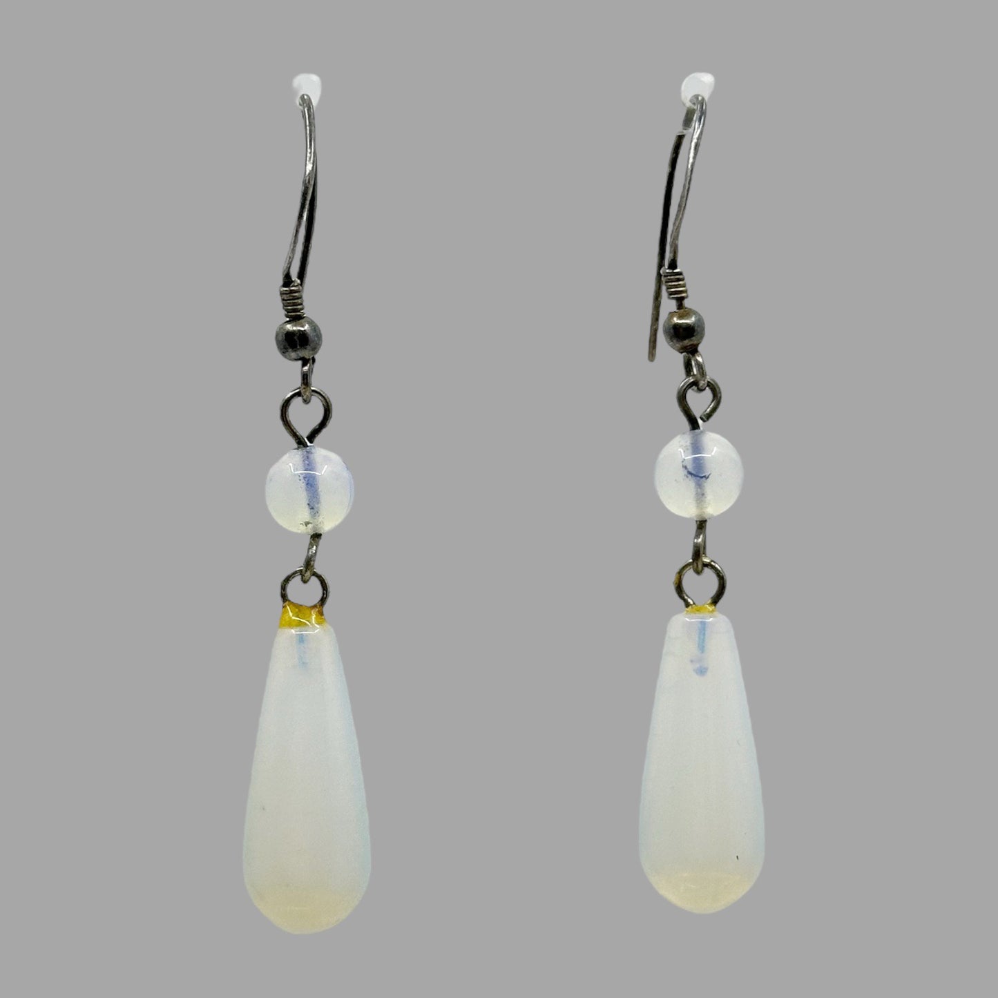 Hand Made Sterling silver Sea opal glass earrings - GM159