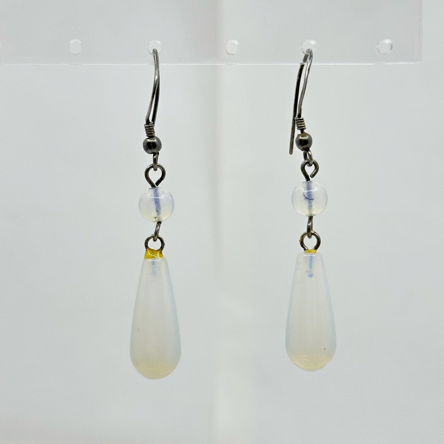 Hand Made Sterling silver Sea opal glass earrings - GM159