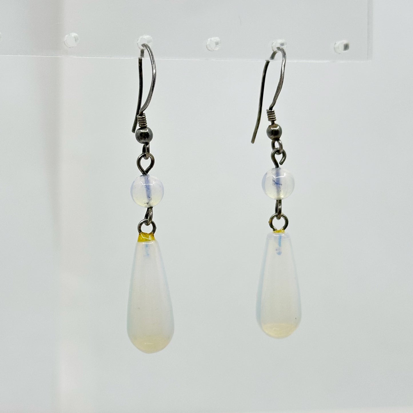 Hand Made Sterling silver Sea opal glass earrings - GM159