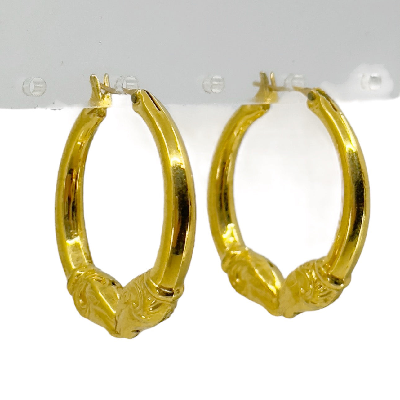 Vintage Monet Gold Tone double ram hoop earrings GM1591