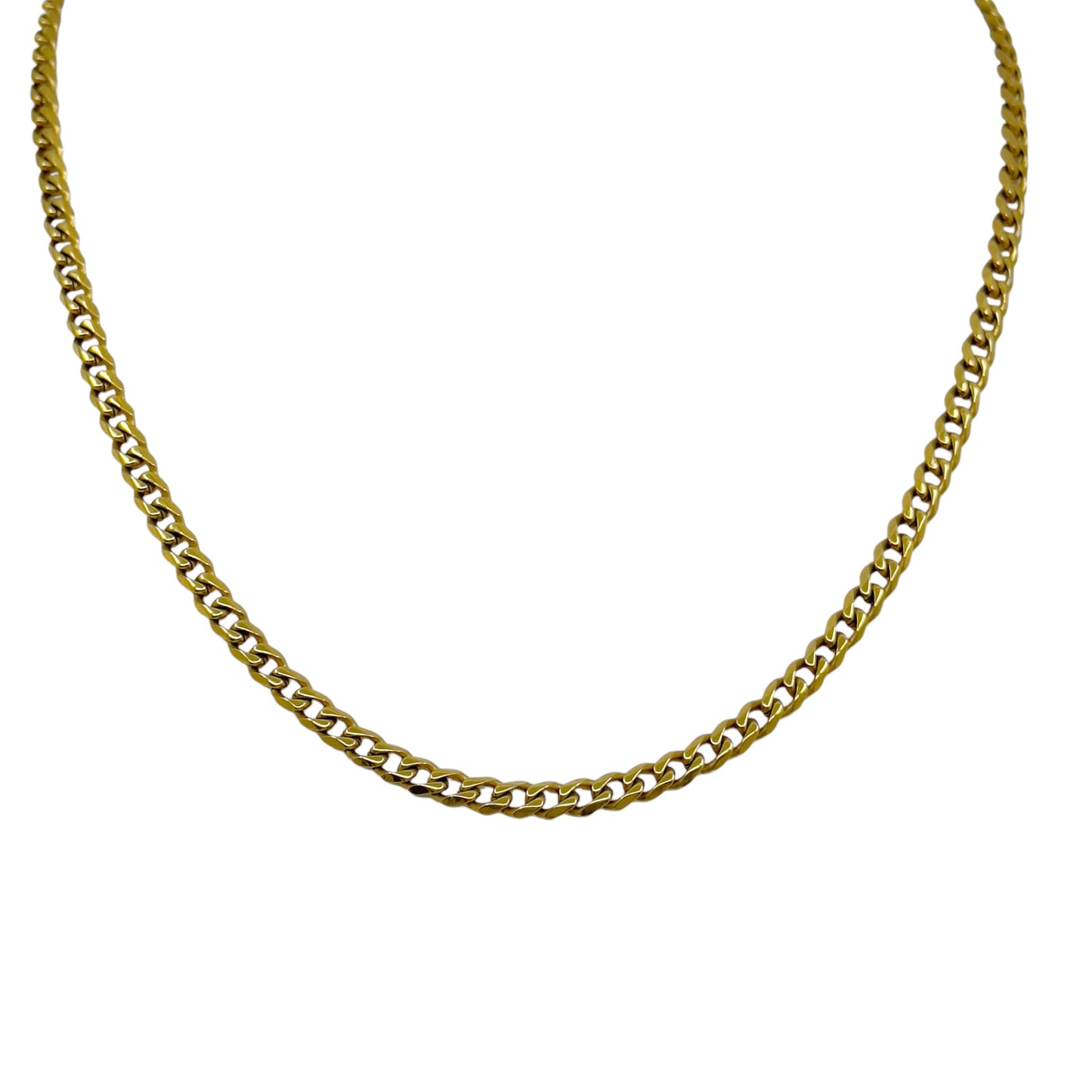 18k Gold over stainless steel cuban link necklace