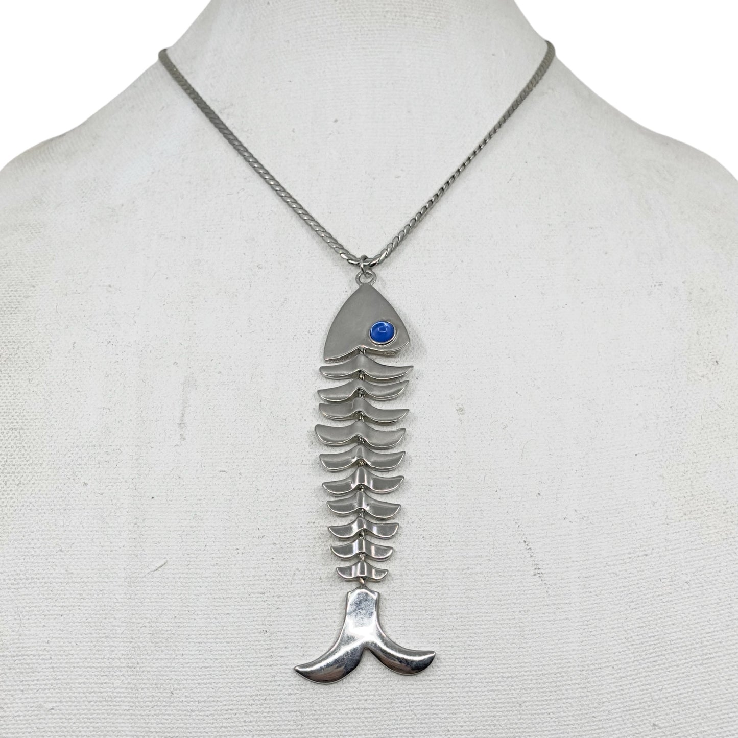 Louis Dell'Olio Silver tone articulated fish pendant necklace GM1594