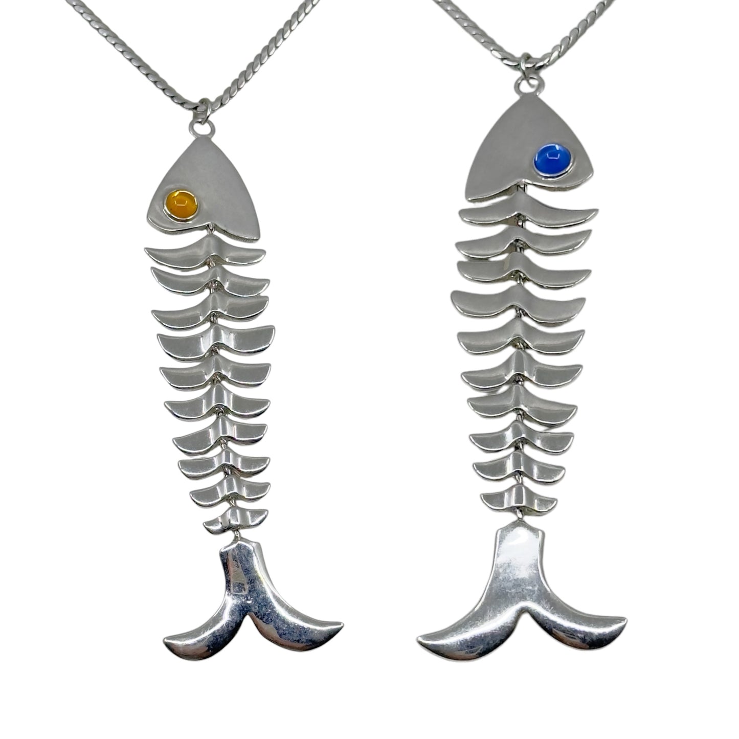 Louis Dell'Olio Silver tone articulated fish pendant necklace GM1594