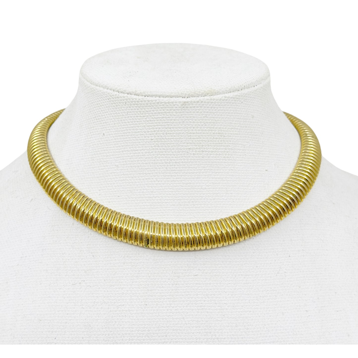Vintage Gold tone tubogas necklace GM1595
