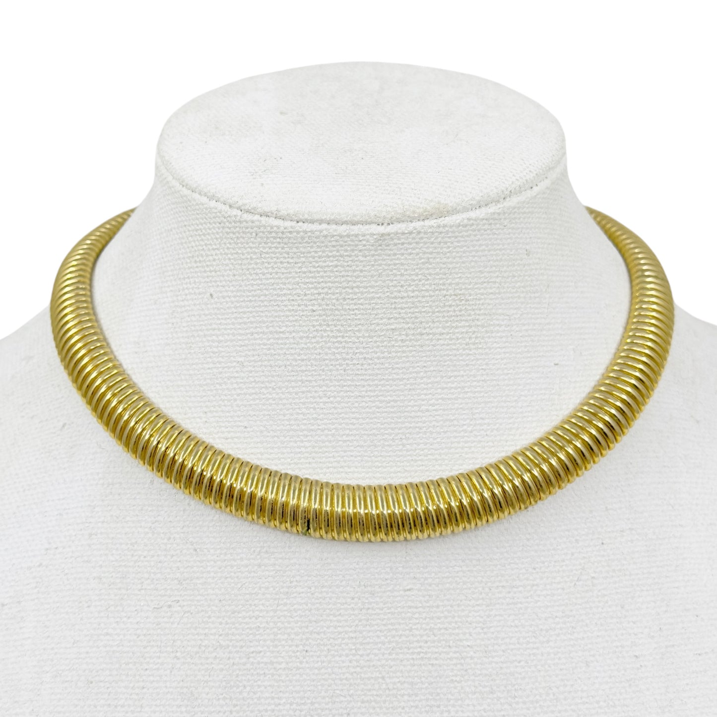 Vintage Gold tone tubogas necklace GM1595