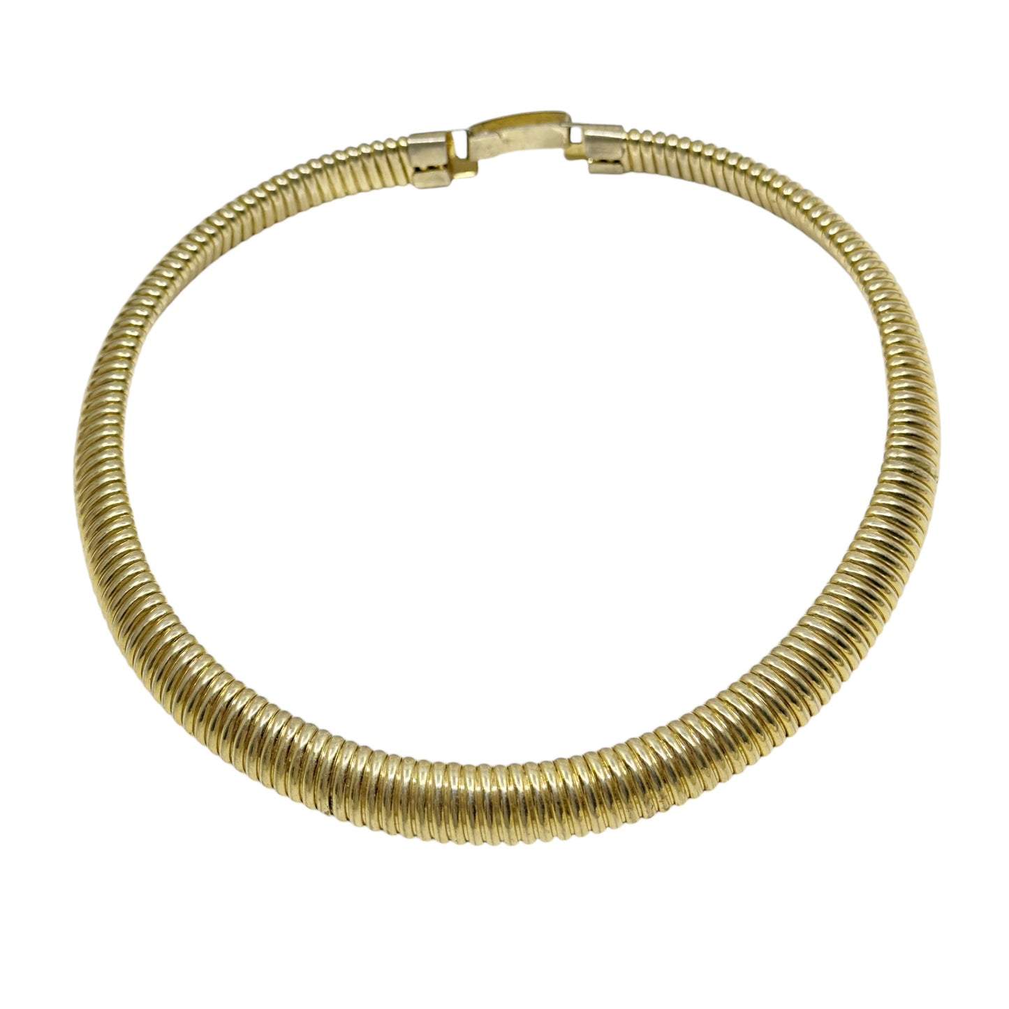 Vintage Gold tone tubogas necklace GM1595